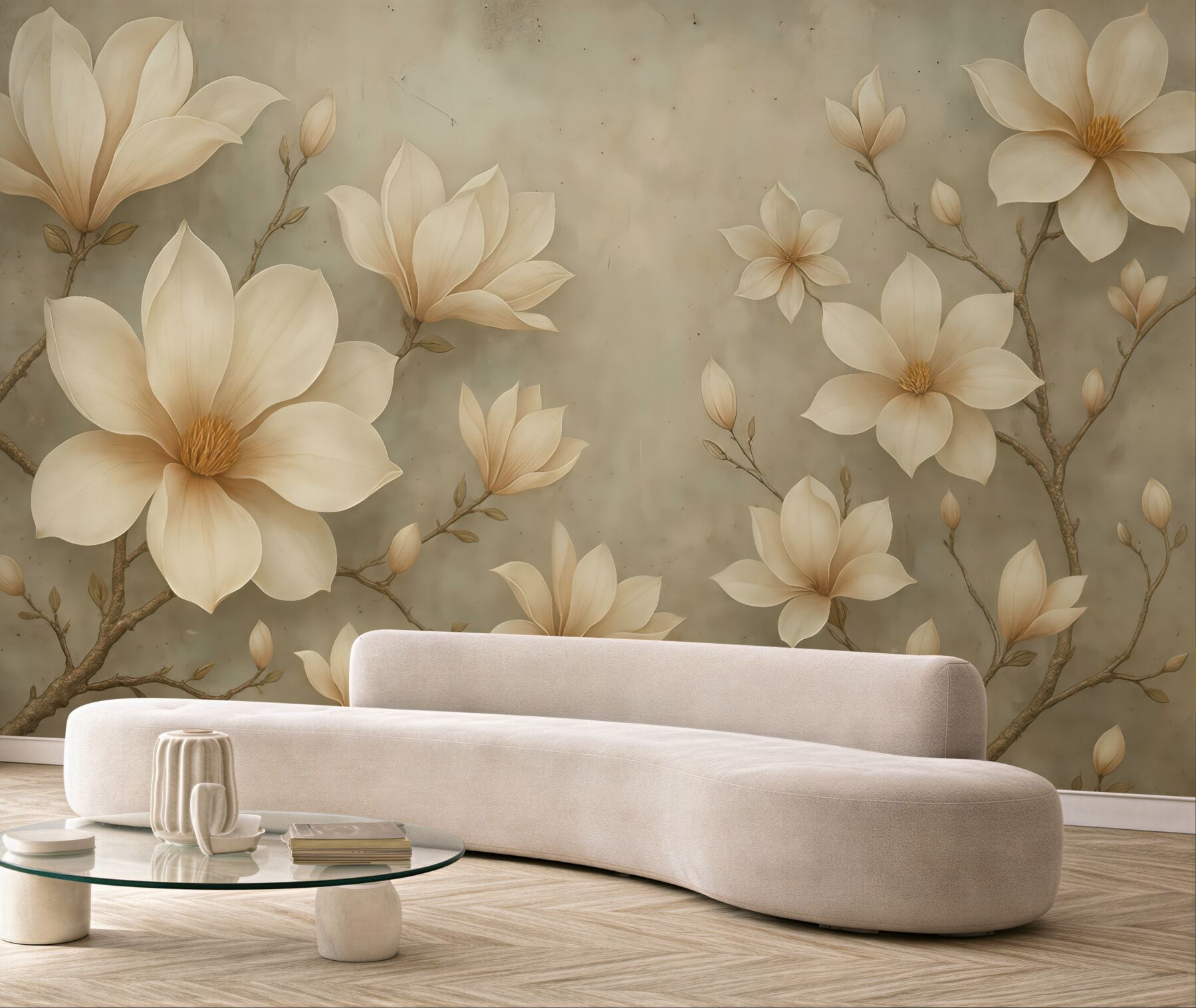 Fototapeta kremowe magnolie w subtelnej elegancji