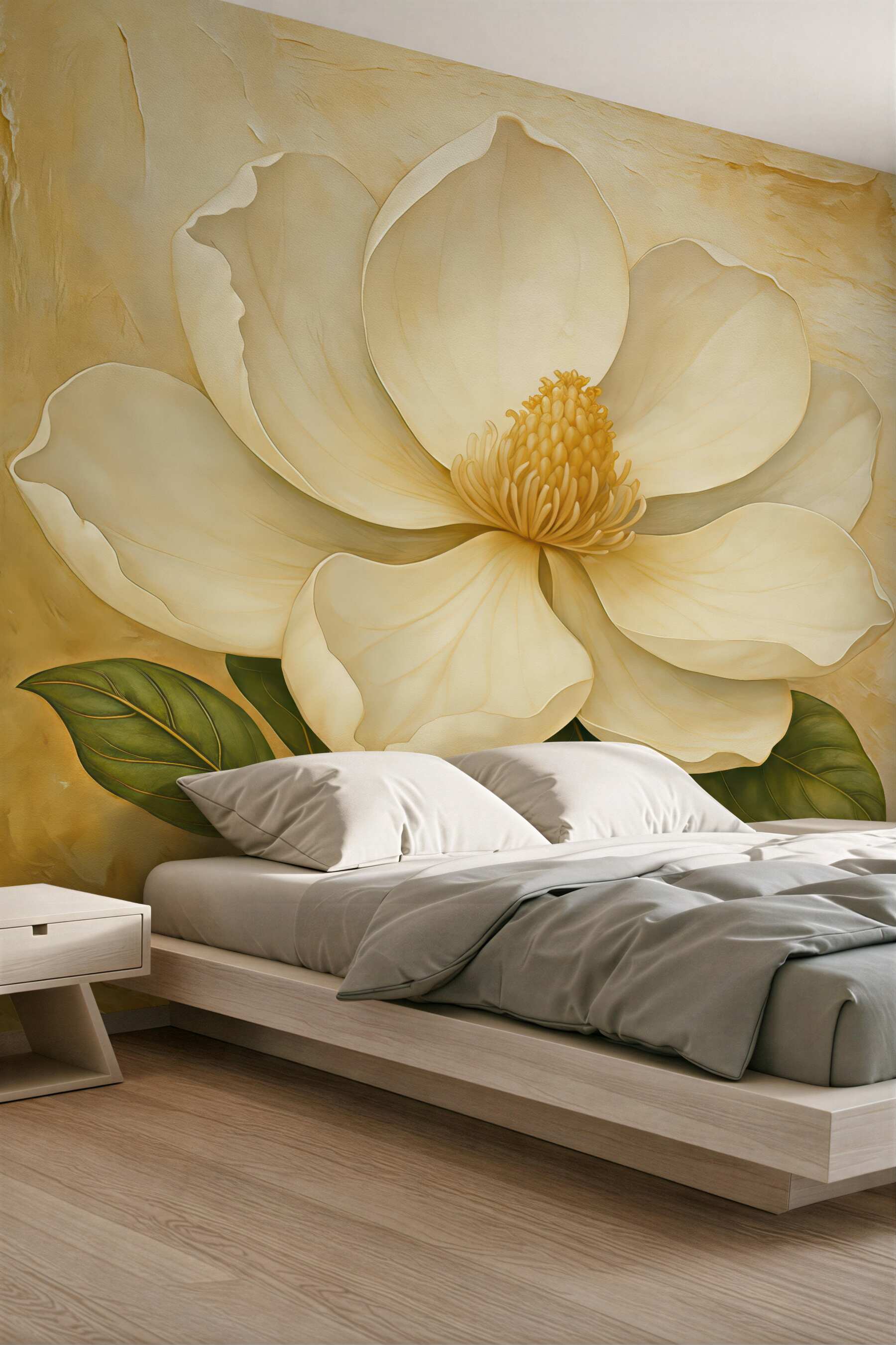 Fototapeta kremowa magnolia w eleganckim stylu