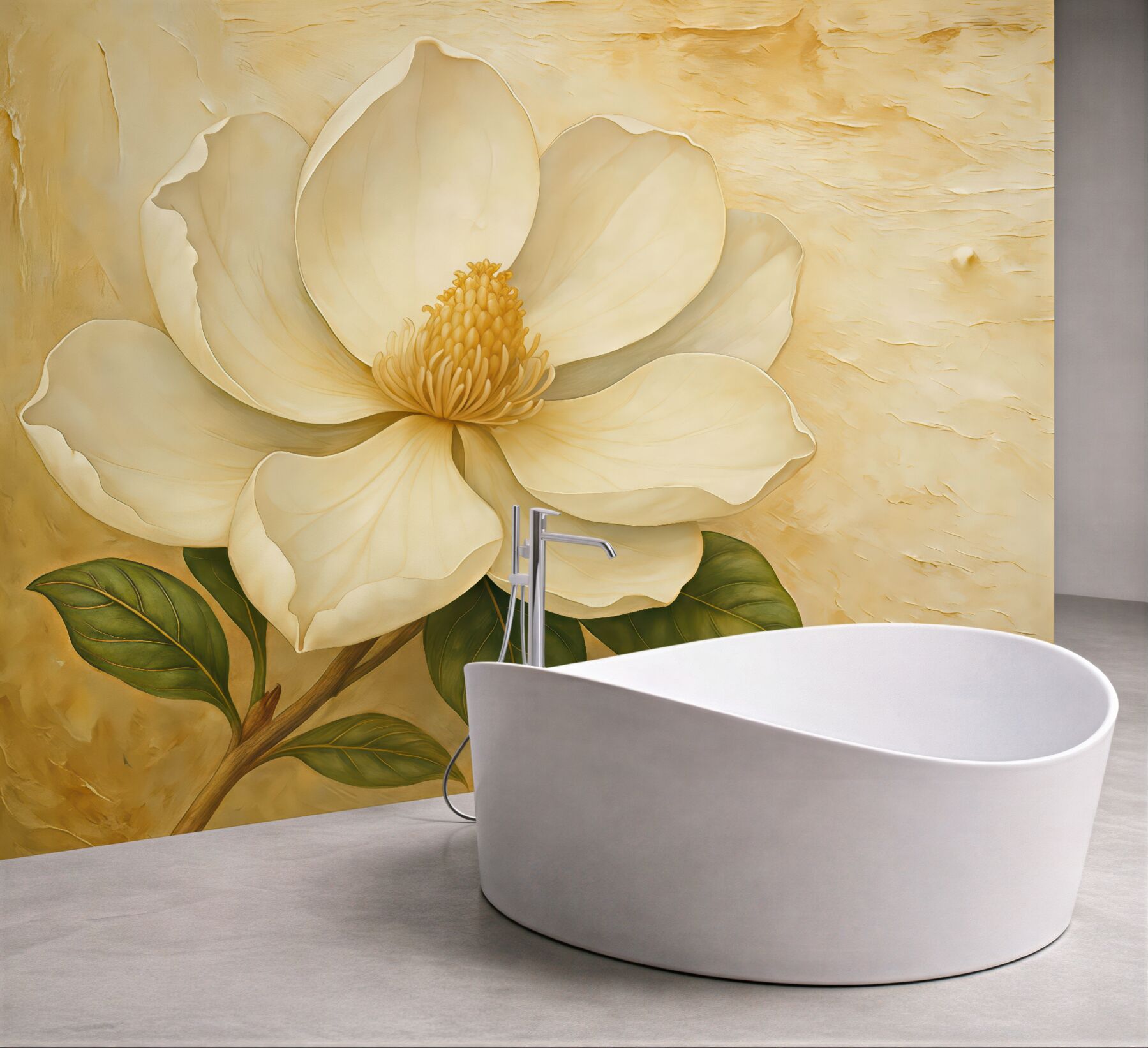Fototapeta kremowa magnolia w eleganckim stylu