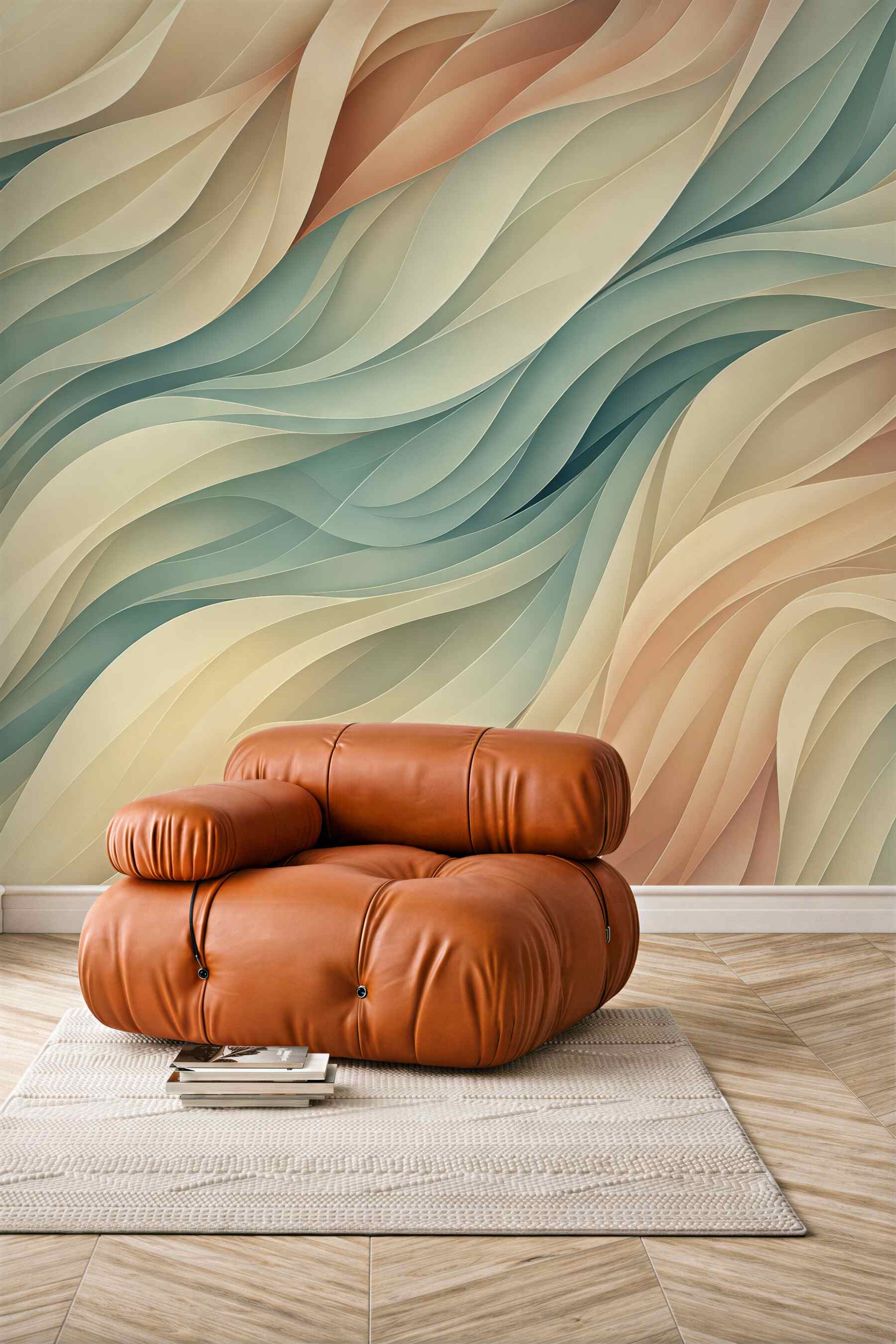 Fototapeta falista abstrakcja w pastelowych tonach