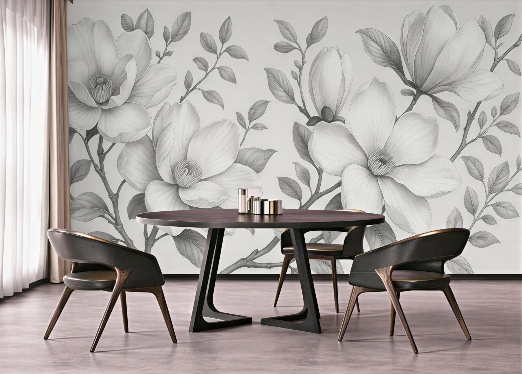 Fototapeta subtelne magnolie w szarościach