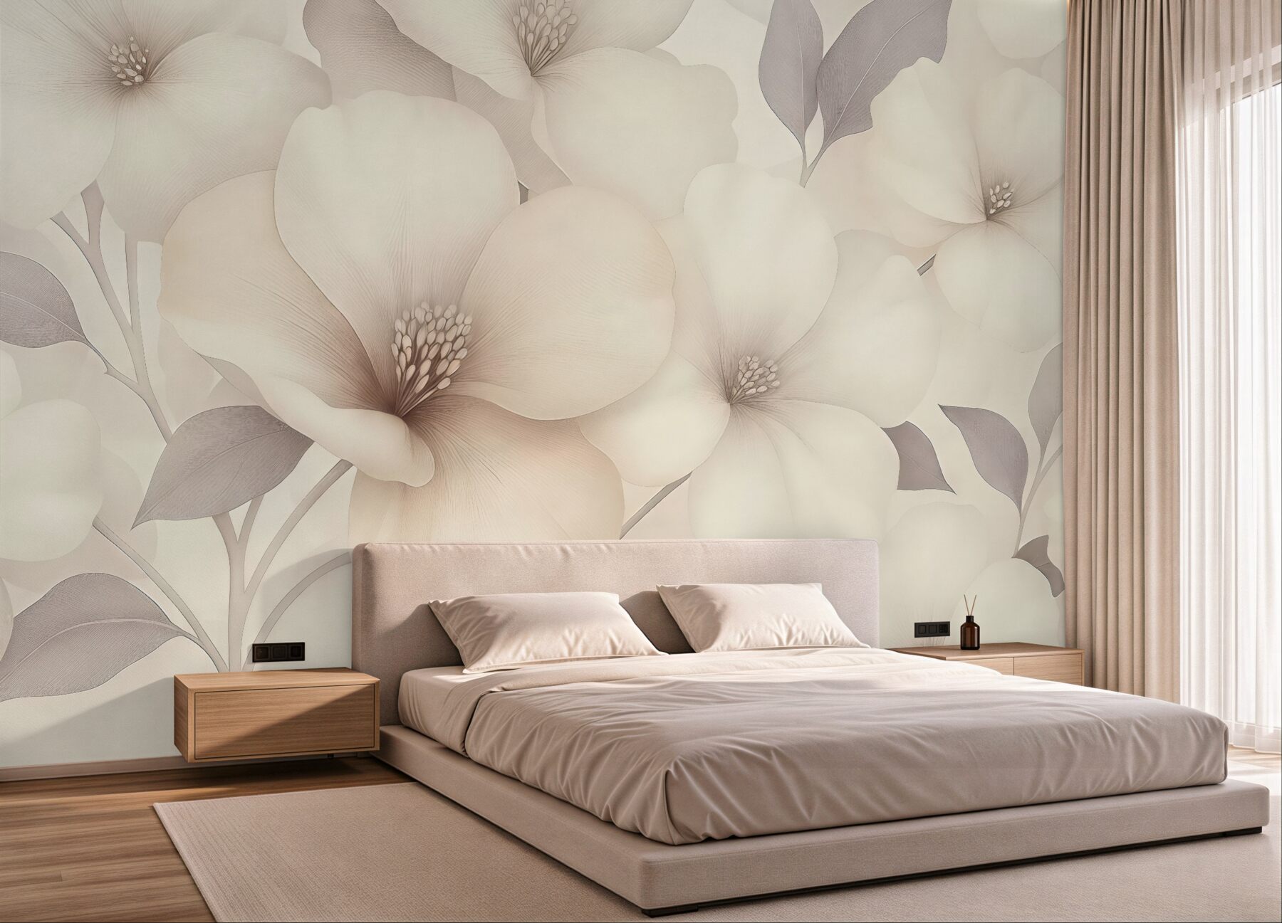 Fototapeta kremowe magnolie w subtelnym blasku