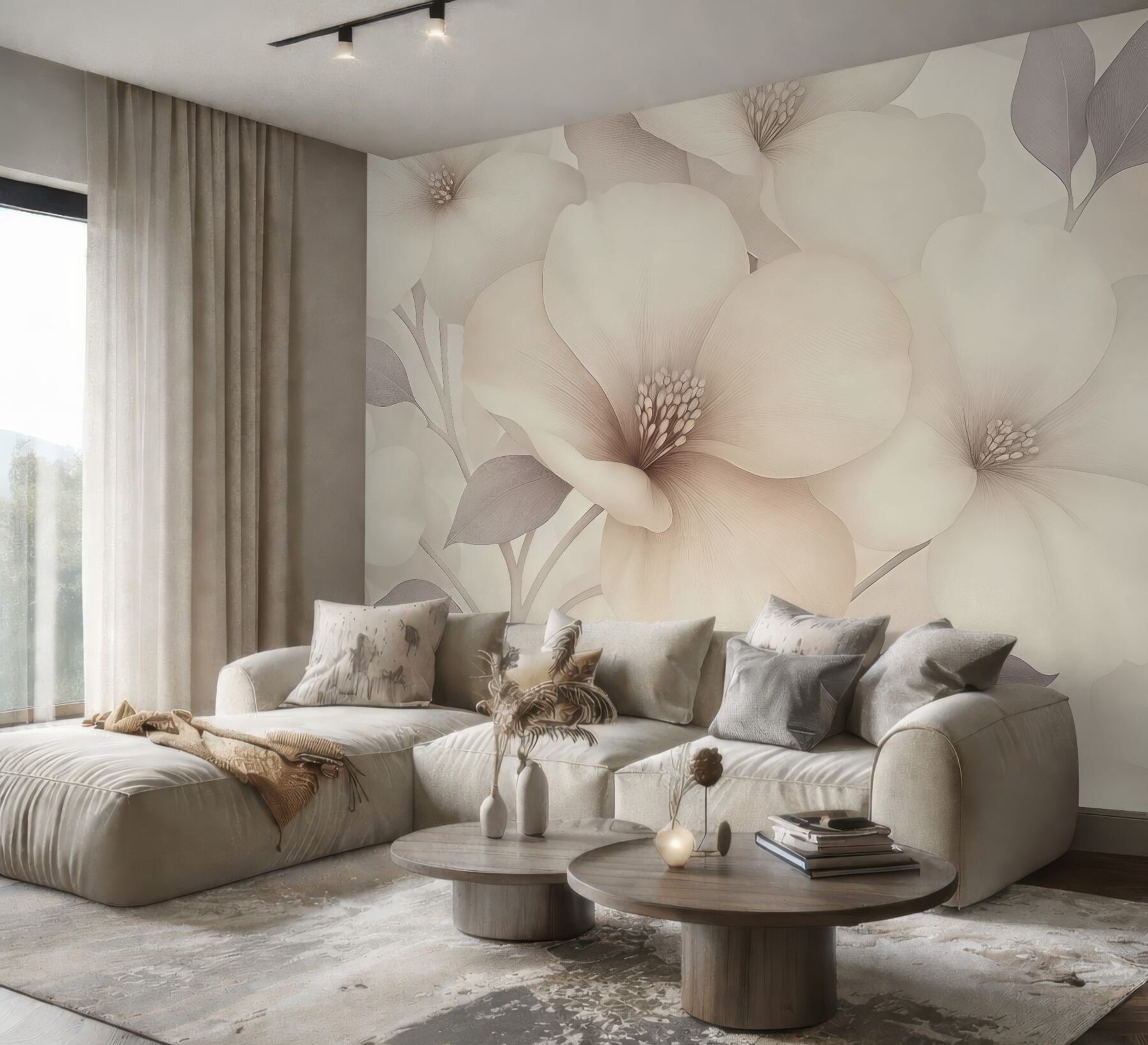 Fototapeta kremowe magnolie w subtelnym blasku