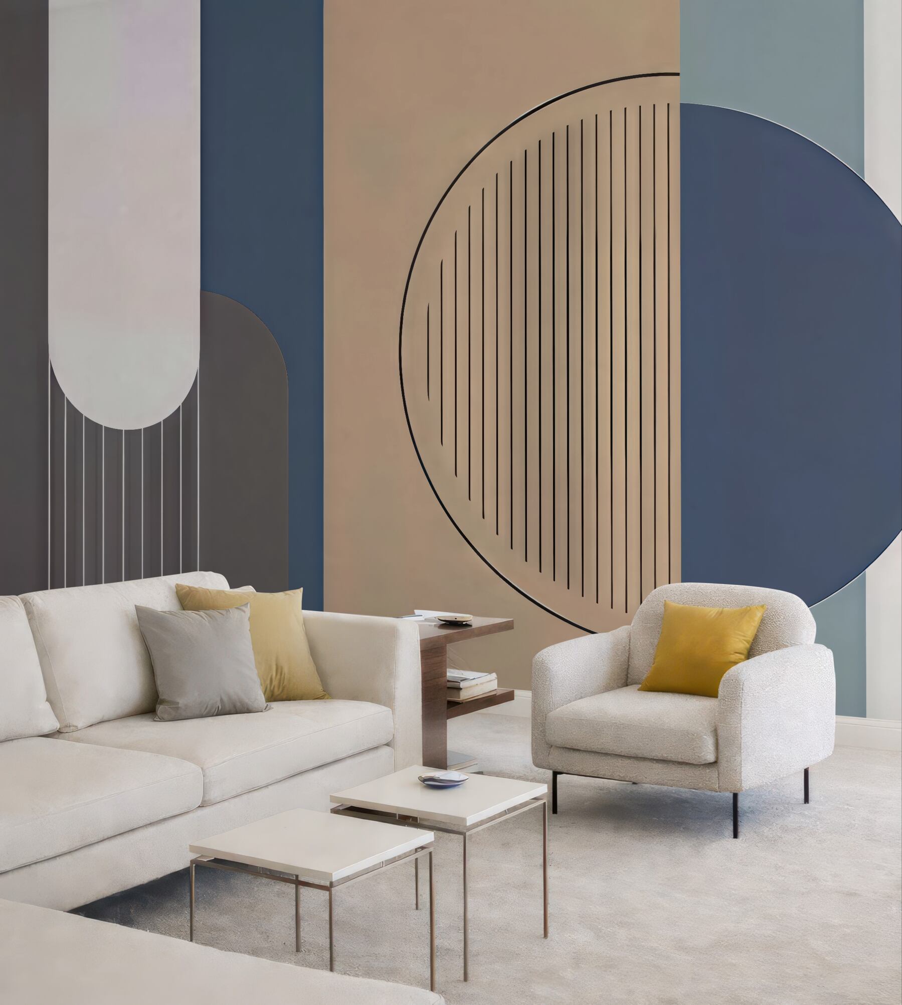 Fototapeta geometryczna harmonia w pastelowych tonach