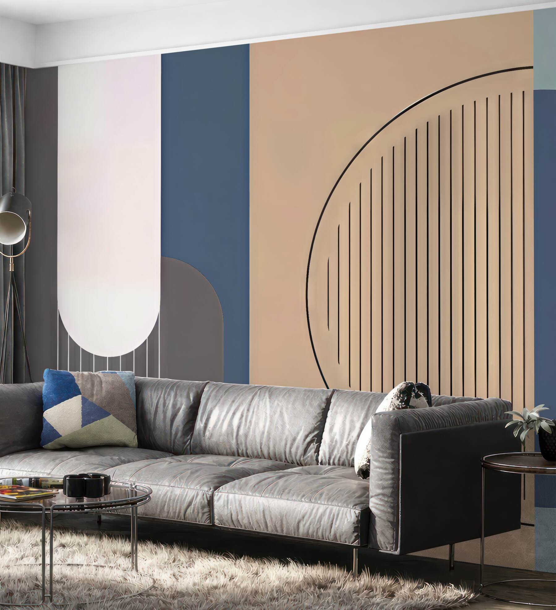 Fototapeta geometryczna harmonia w pastelowych tonach
