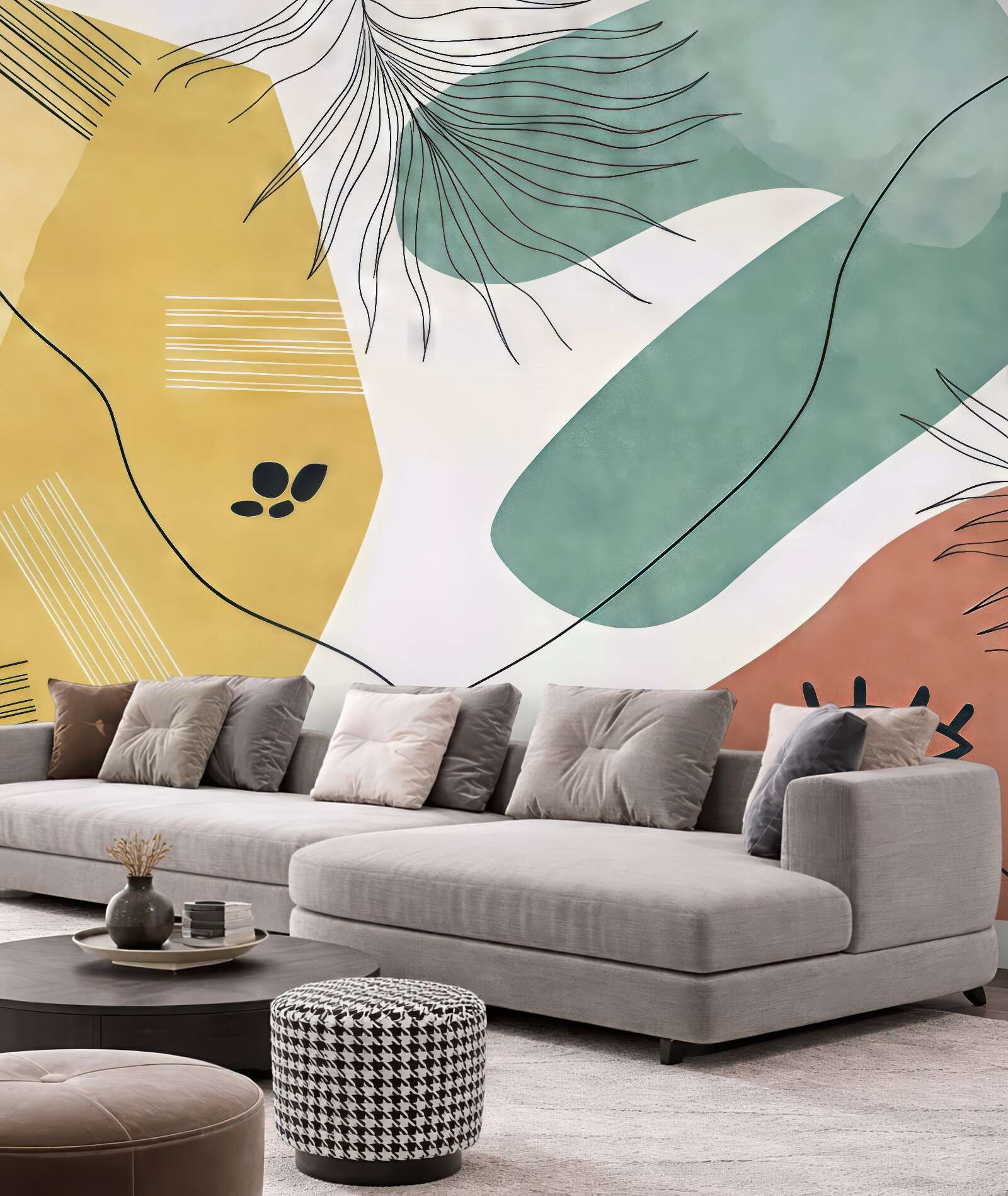 Fototapeta abstrakcyjne twarze w kolorach boho