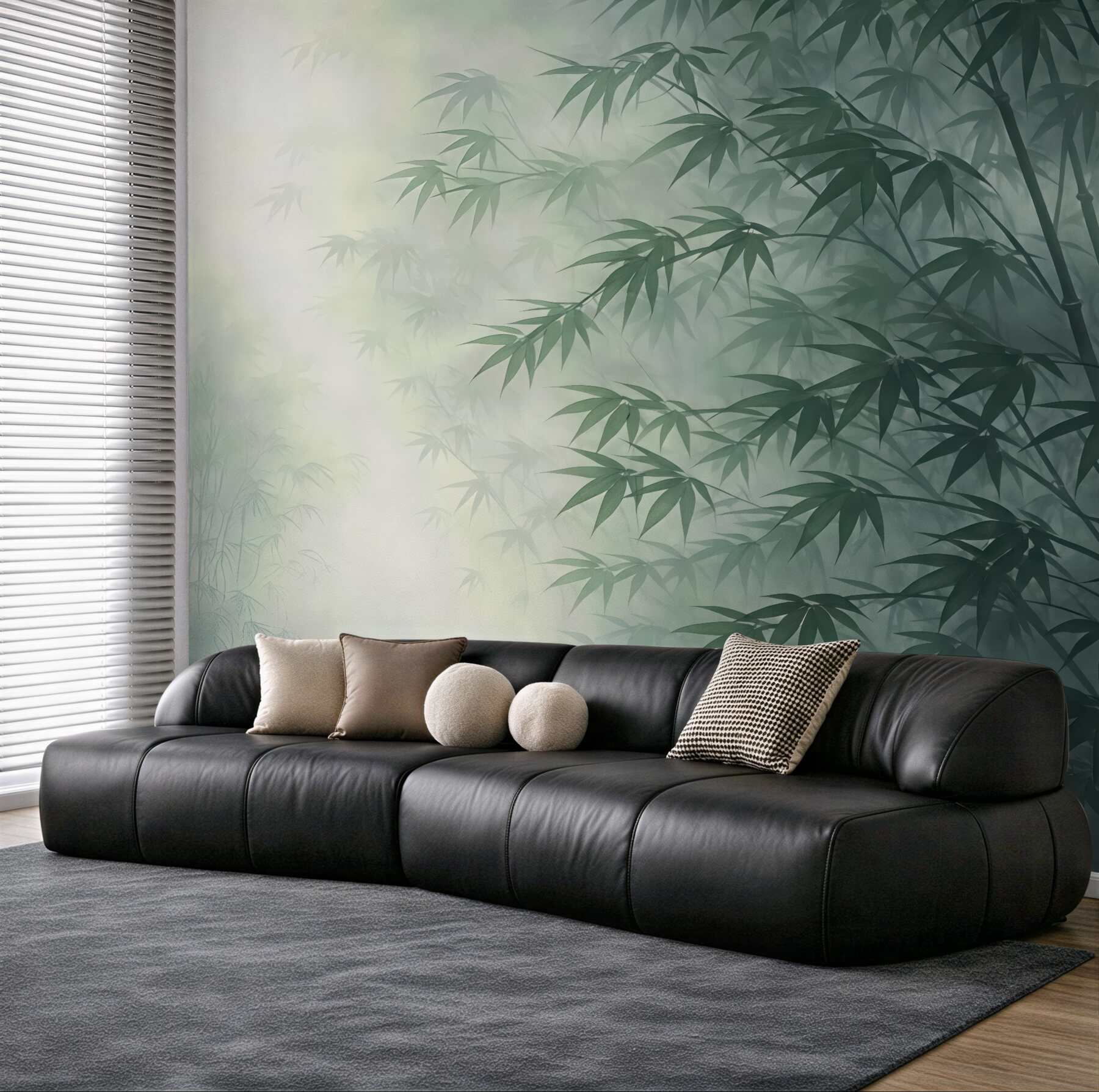 Fototapeta tajemniczy bambus we mgle zen
