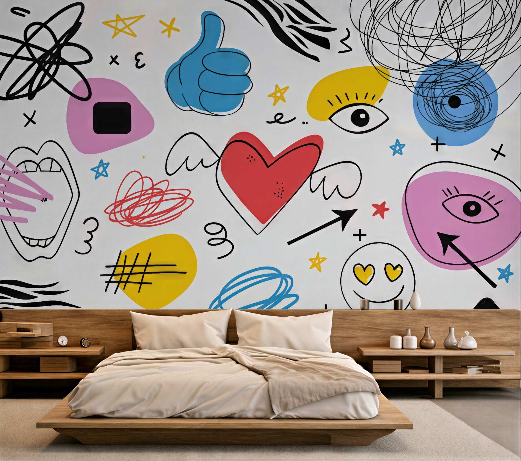 Fototapeta kolorowe doodle w nowoczesnym chaosie