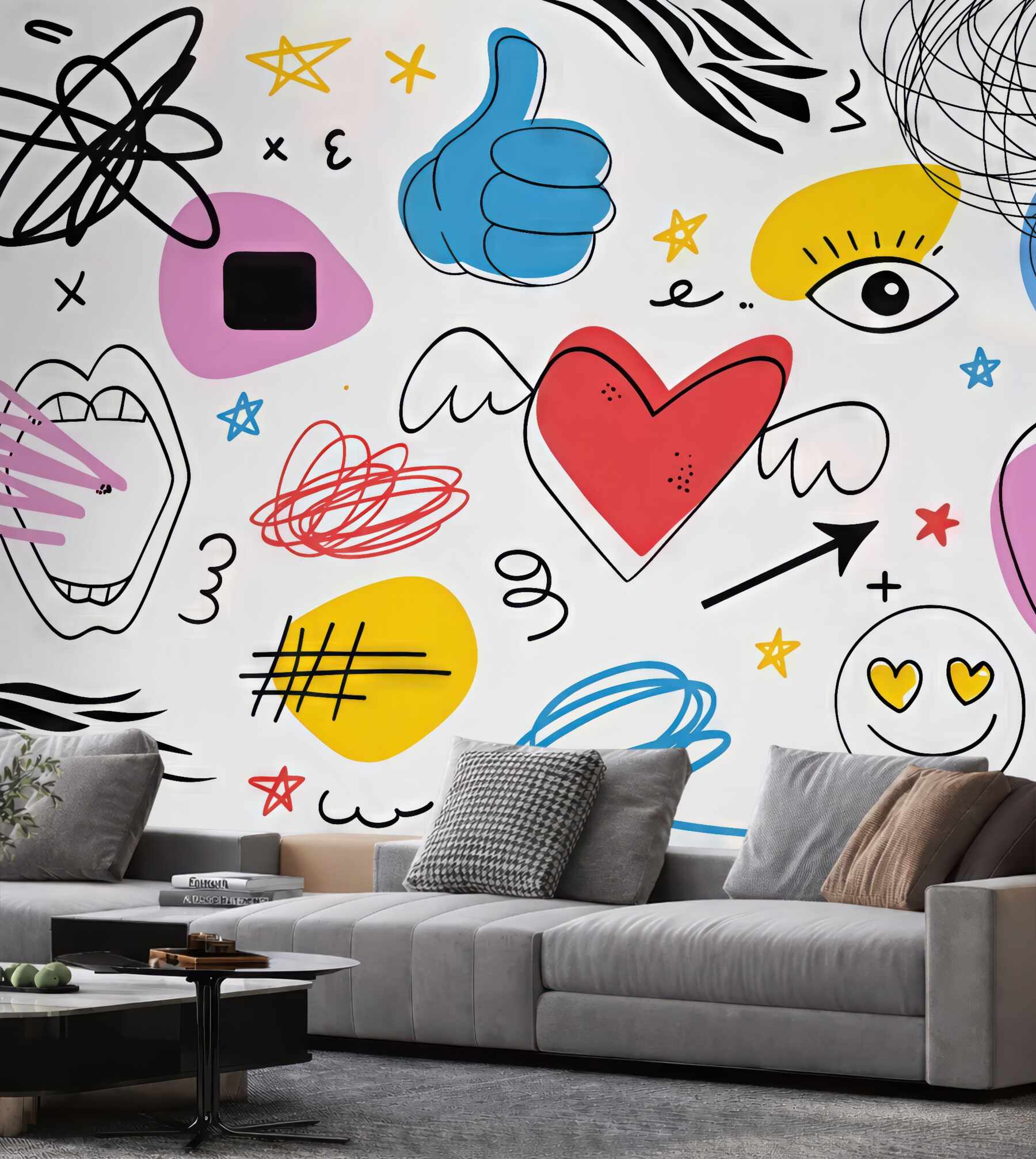 Fototapeta kolorowe doodle w nowoczesnym chaosie