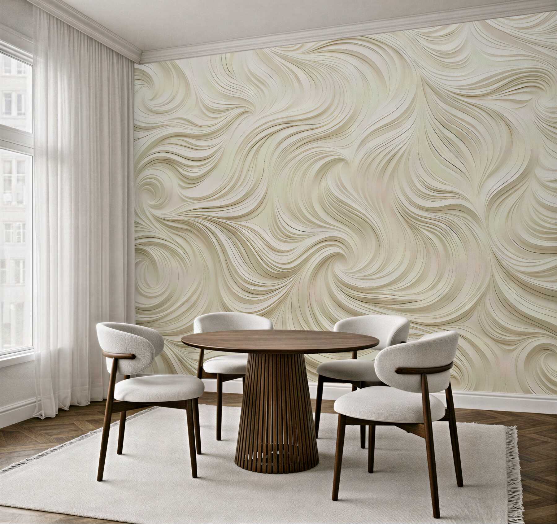 Fototapeta kremowe wiry eleganckiej abstrakcji