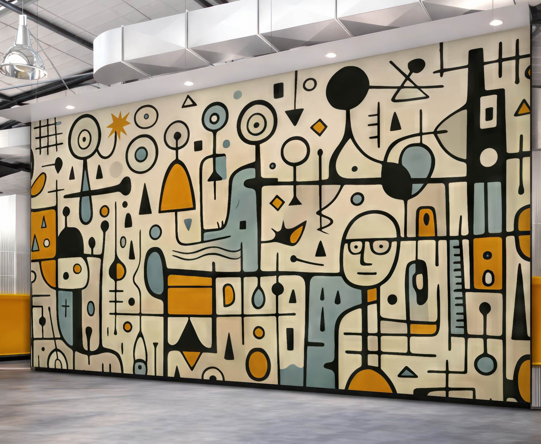 Fototapeta abstrakcyjne postacie i geometryczny rytm