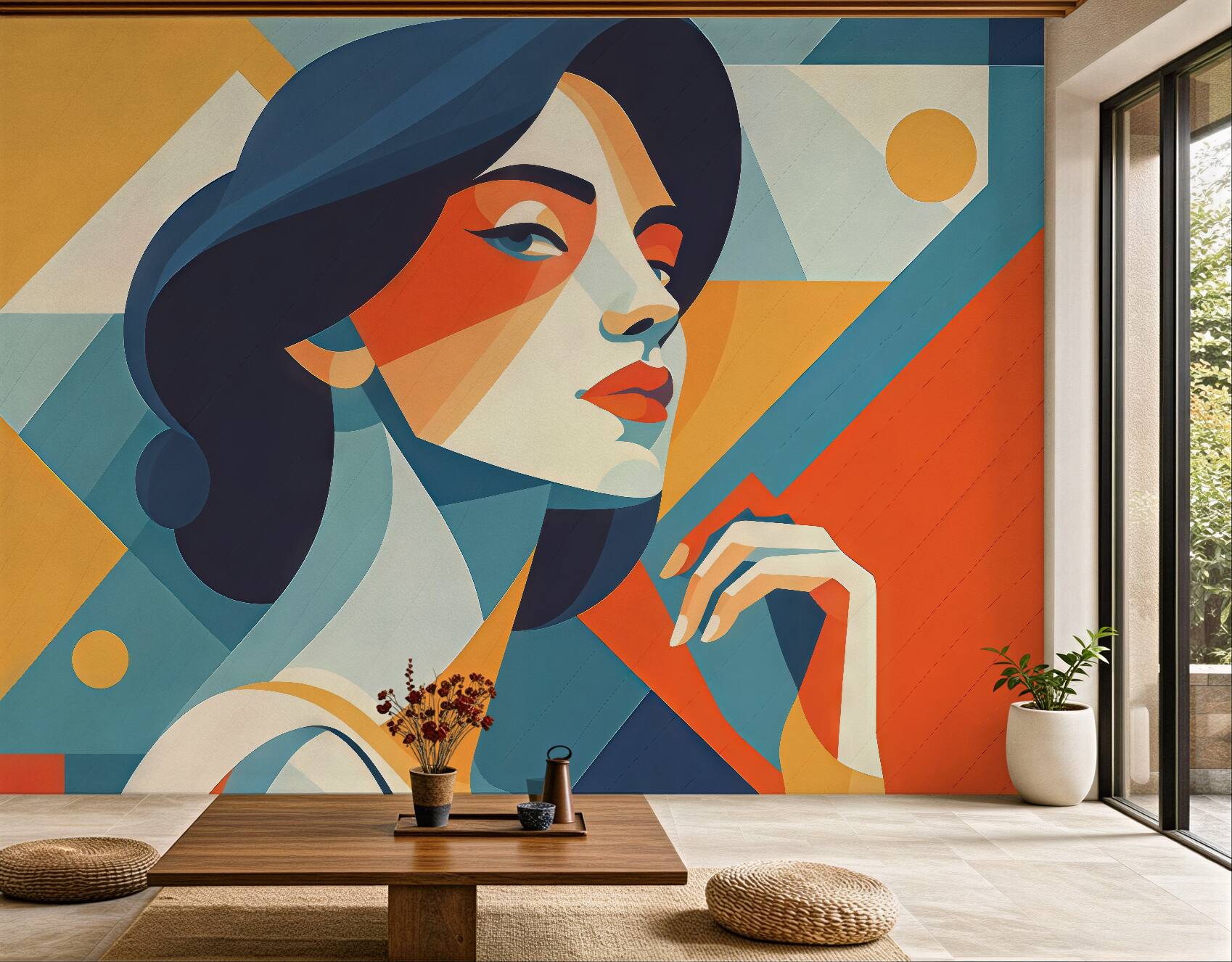 Fototapeta geometryczny portret kobiety w stylu art deco