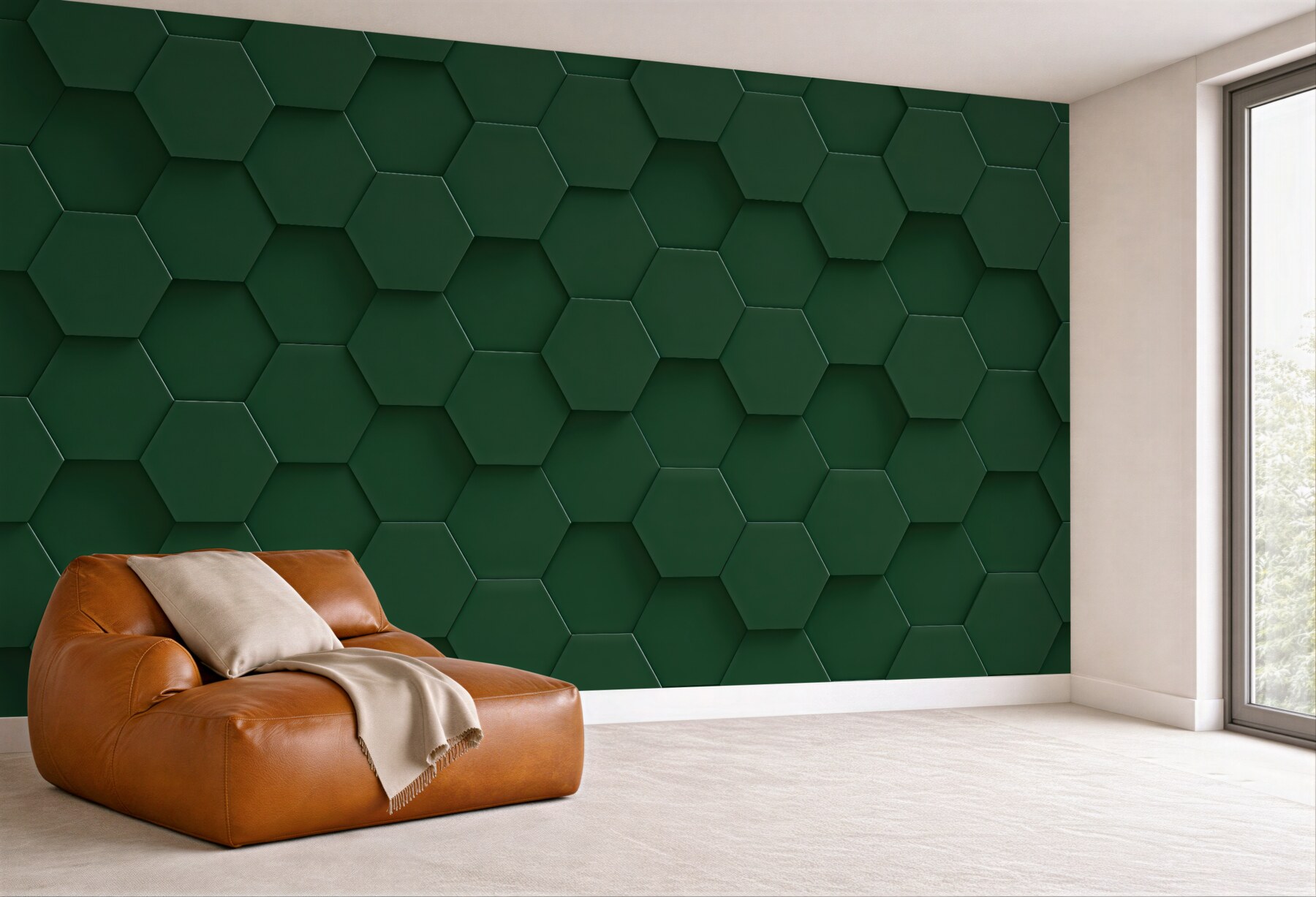 Fototapeta zielona geometryczna mozaika 3d