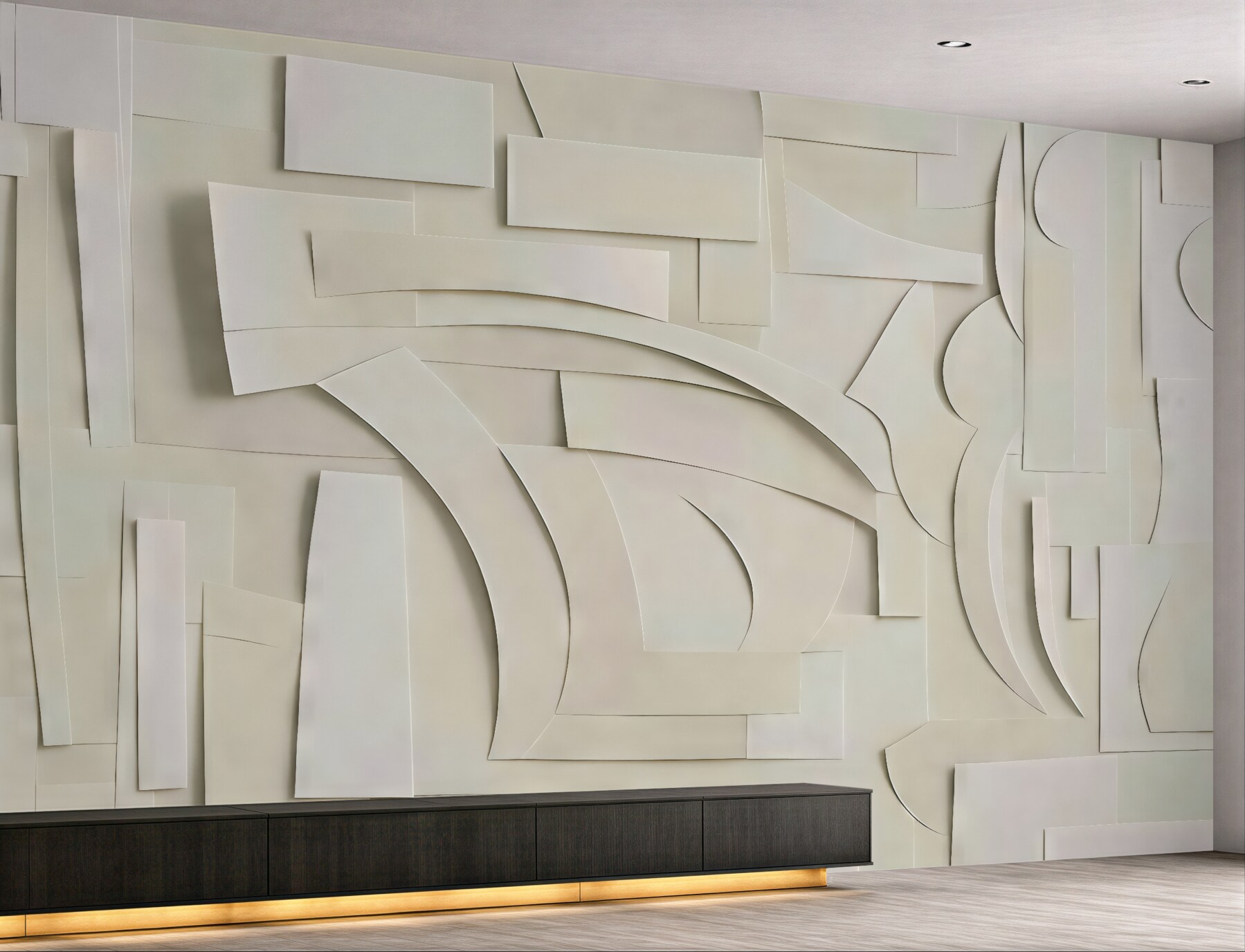 Fototapeta kremowa abstrakcja geometryczna 3d