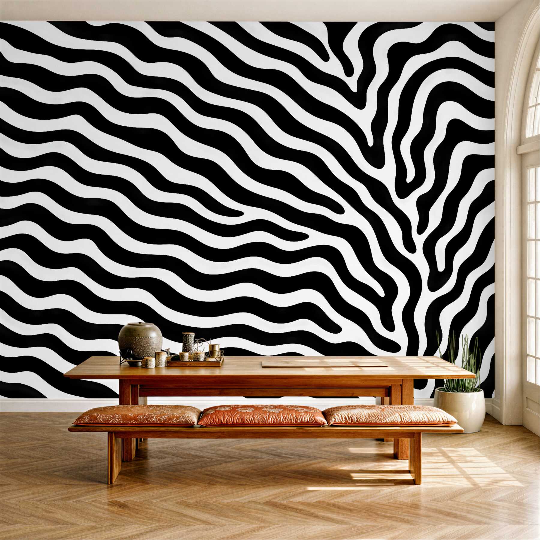 Fototapeta zebra w nowoczesnych falach