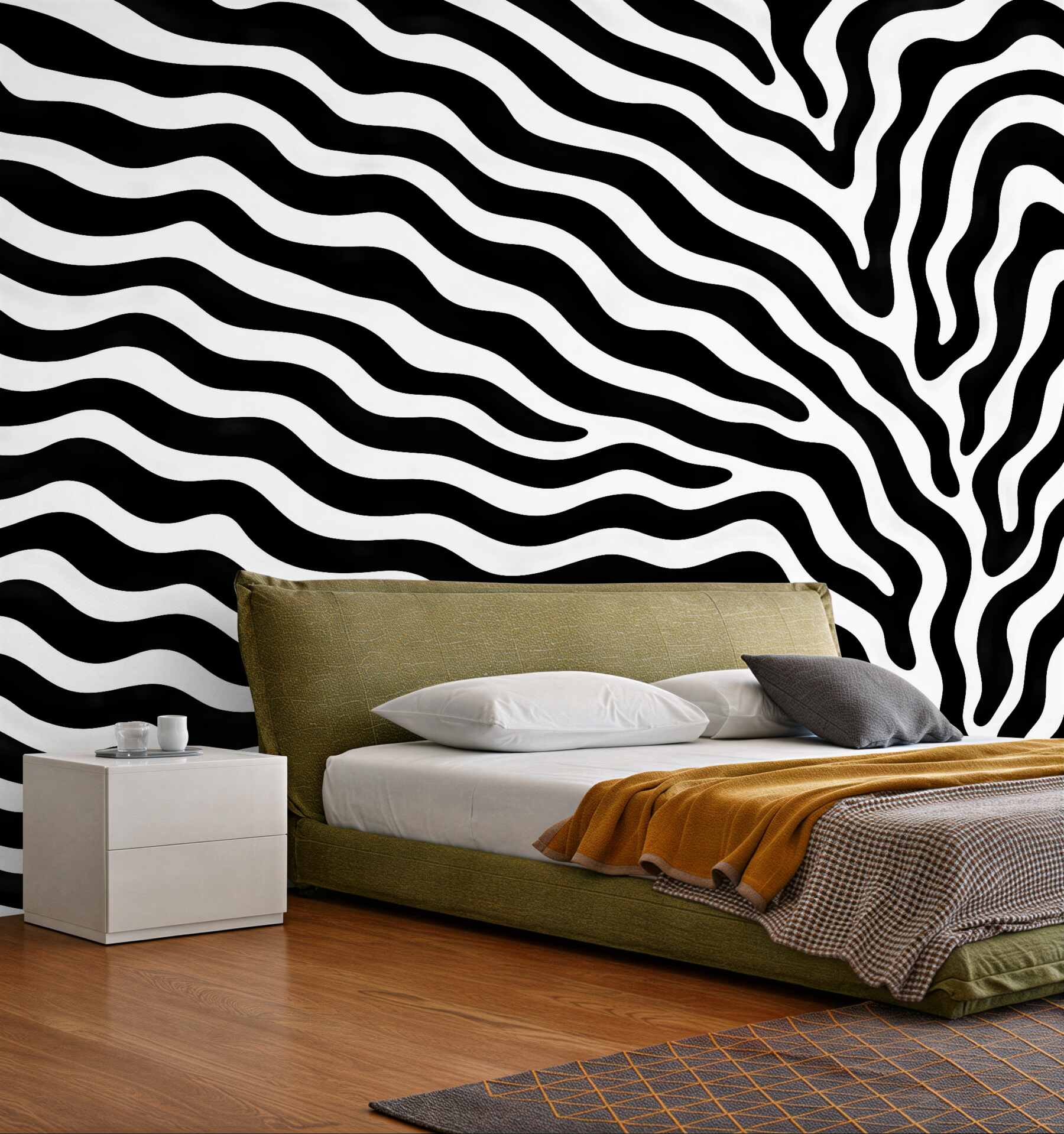 Fototapeta zebra w nowoczesnych falach
