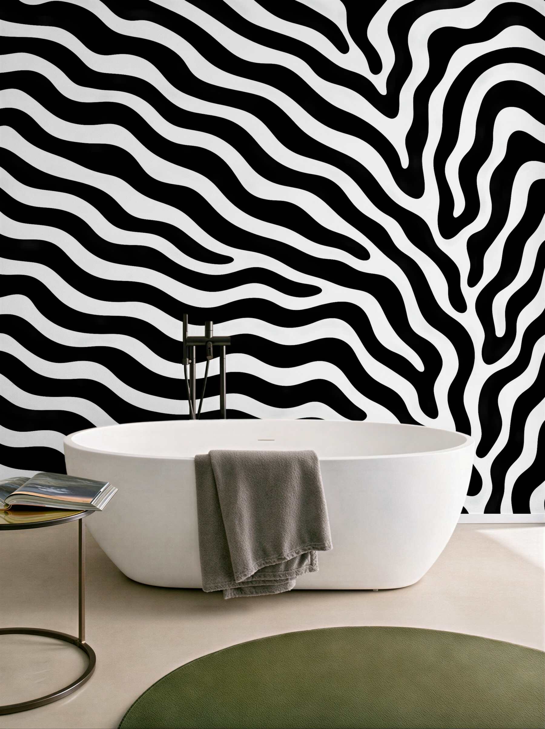 Fototapeta zebra w nowoczesnych falach
