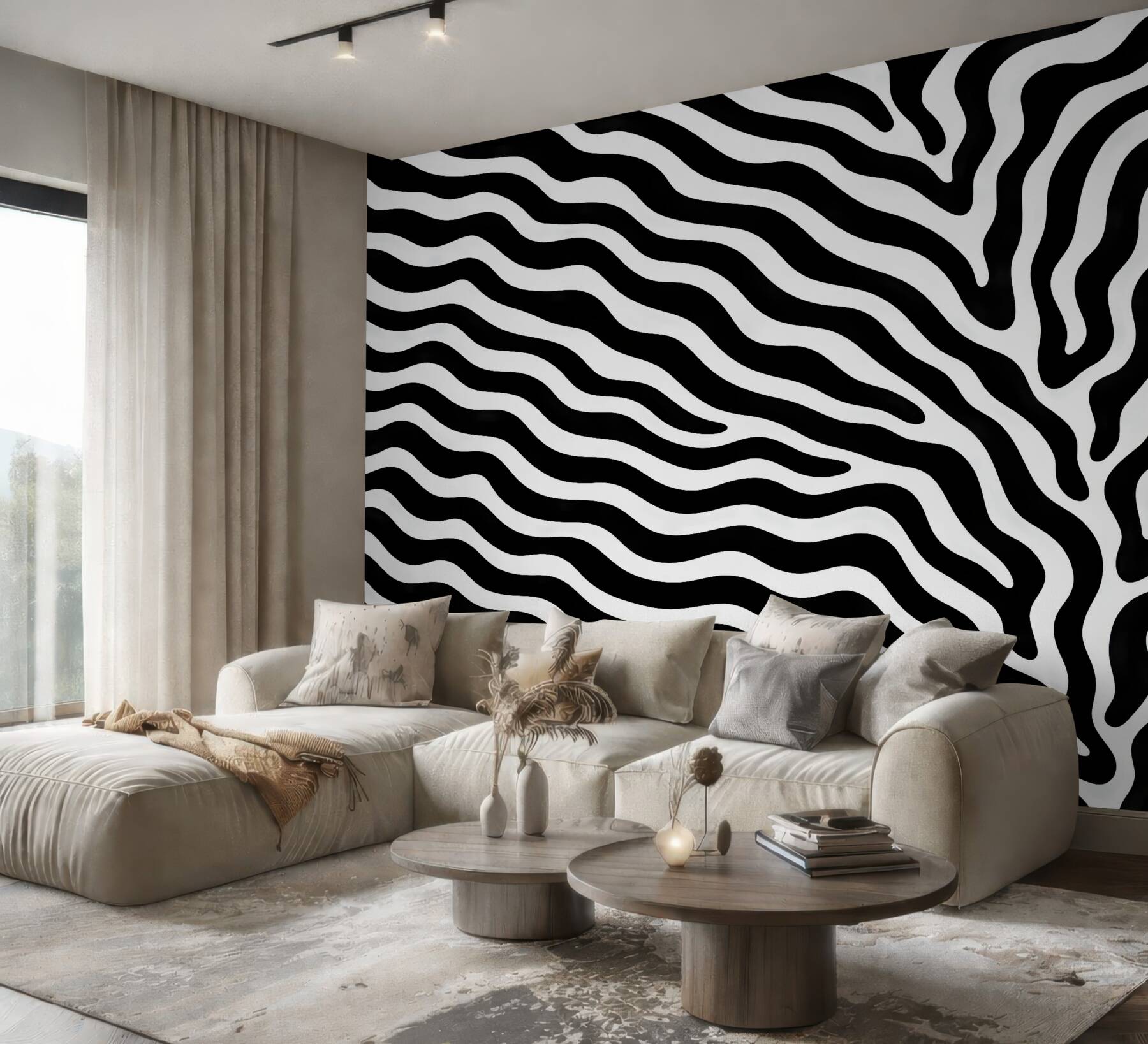 Fototapeta zebra w nowoczesnych falach