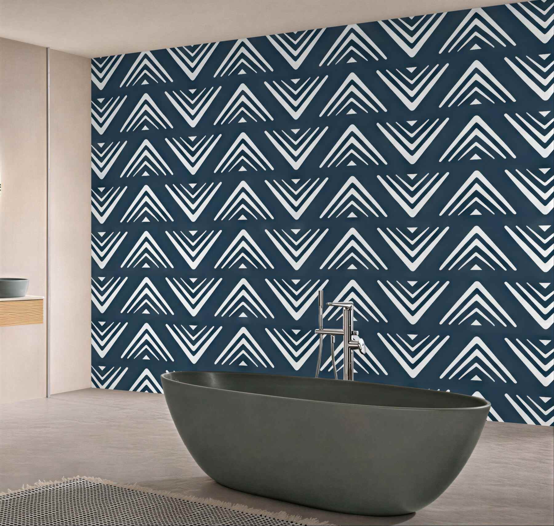 Fototapeta geometryczne strzałki w granacie