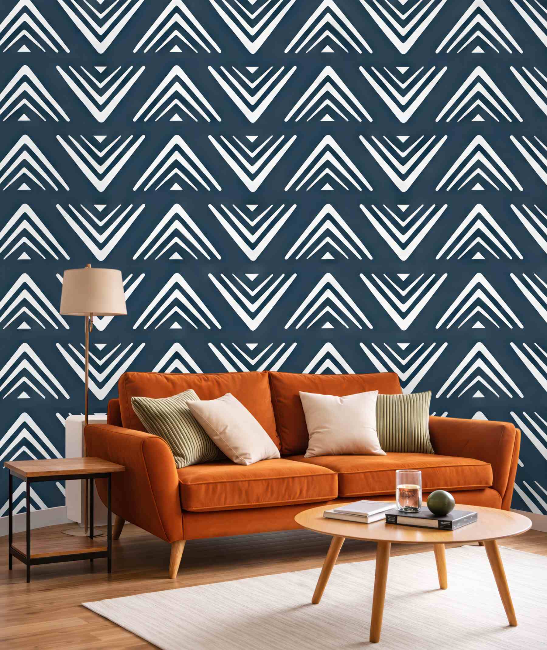 Fototapeta geometryczne strzałki w granacie