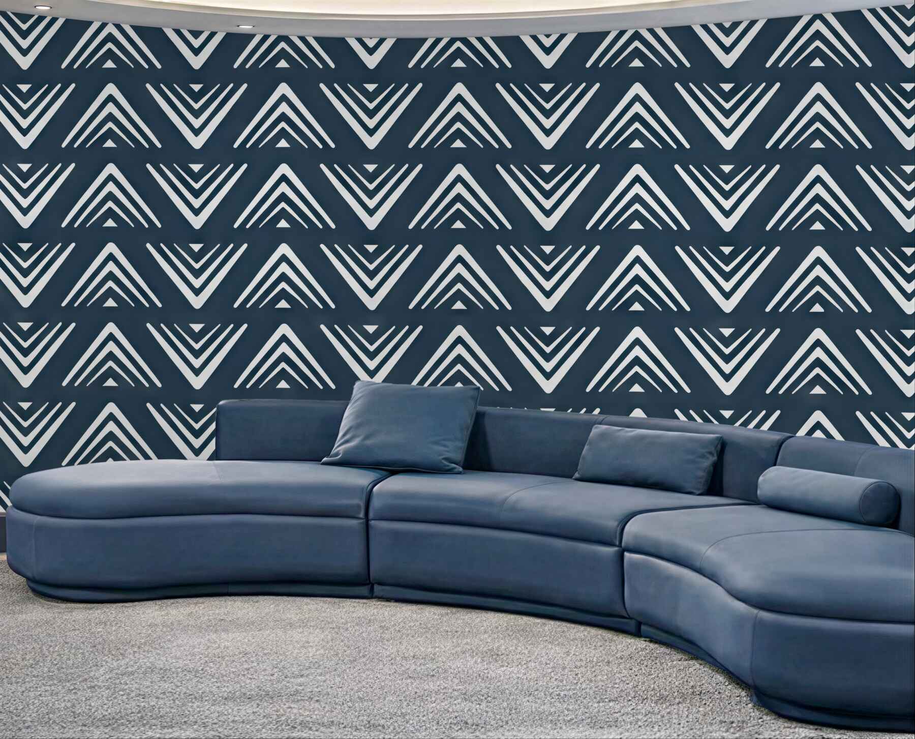 Fototapeta geometryczne strzałki w granacie