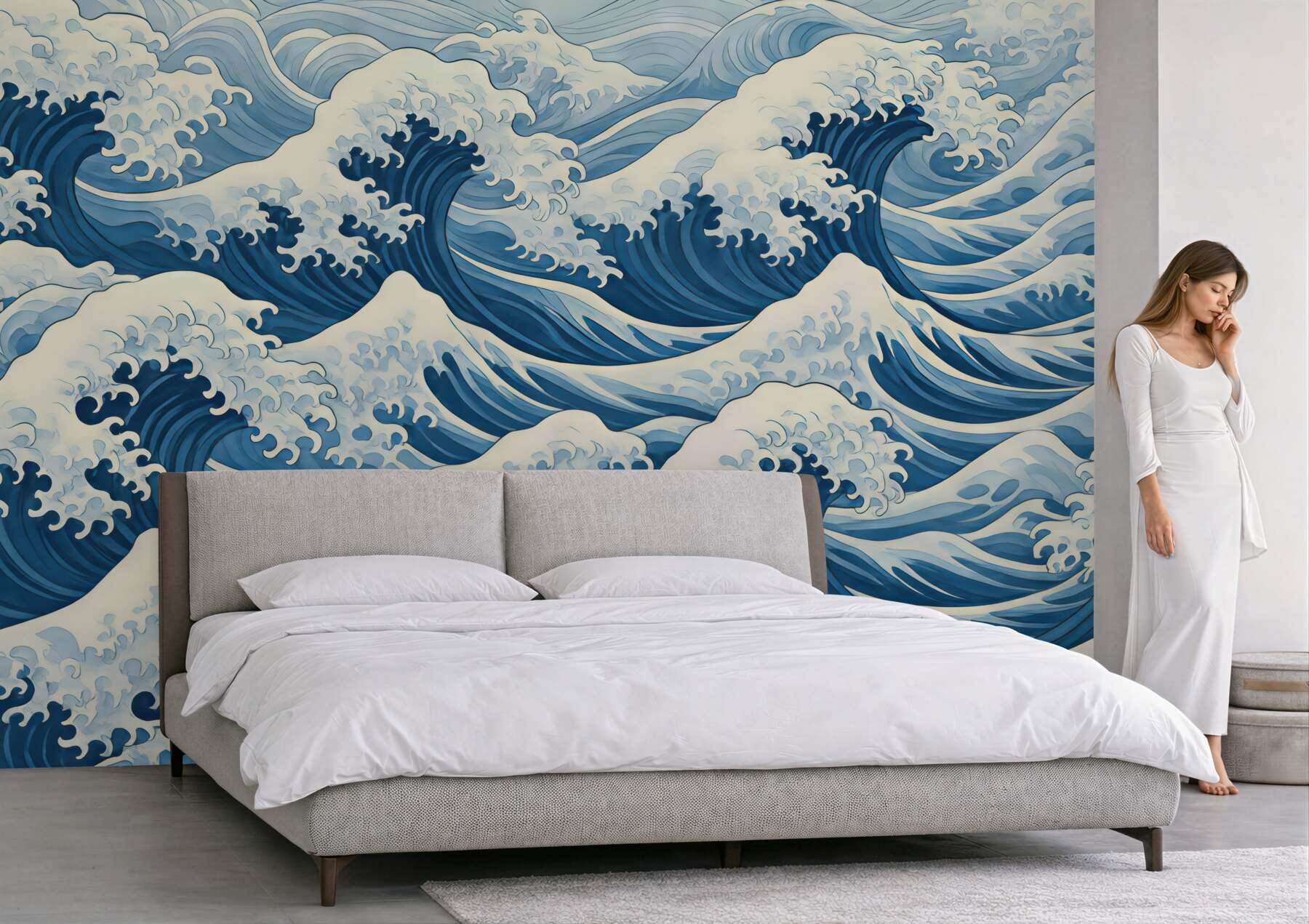 Fototapeta dynamiczne błękitne fale oceanu