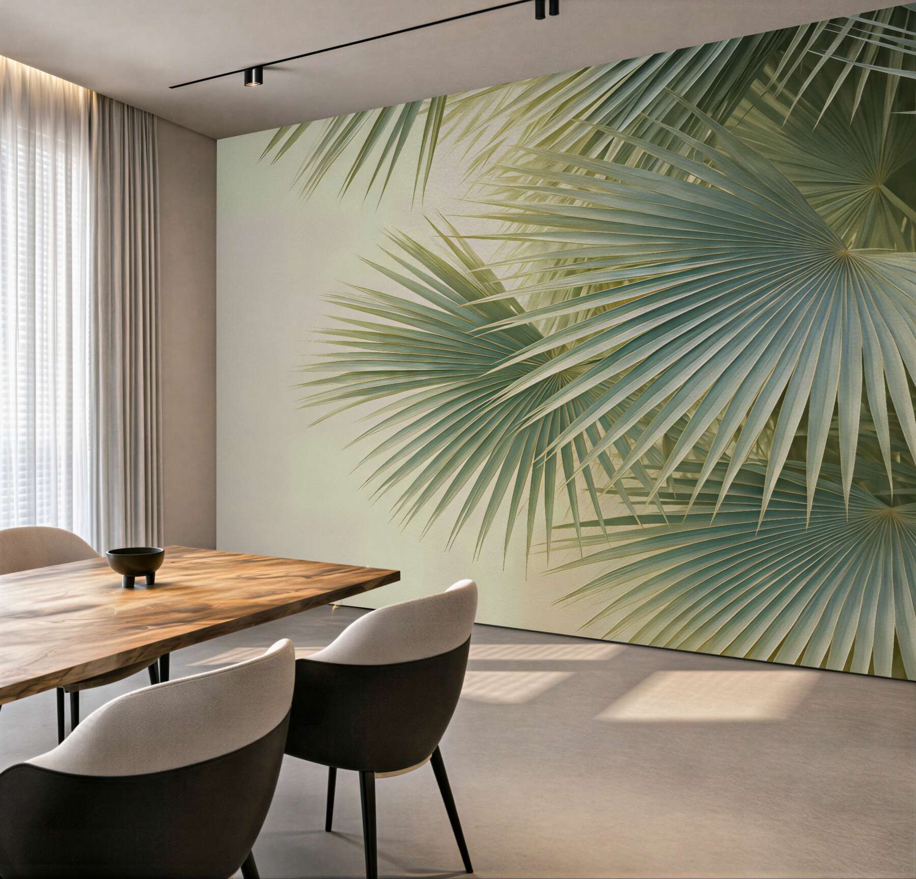Fototapeta tropikalne wachlarze palm w zieleni