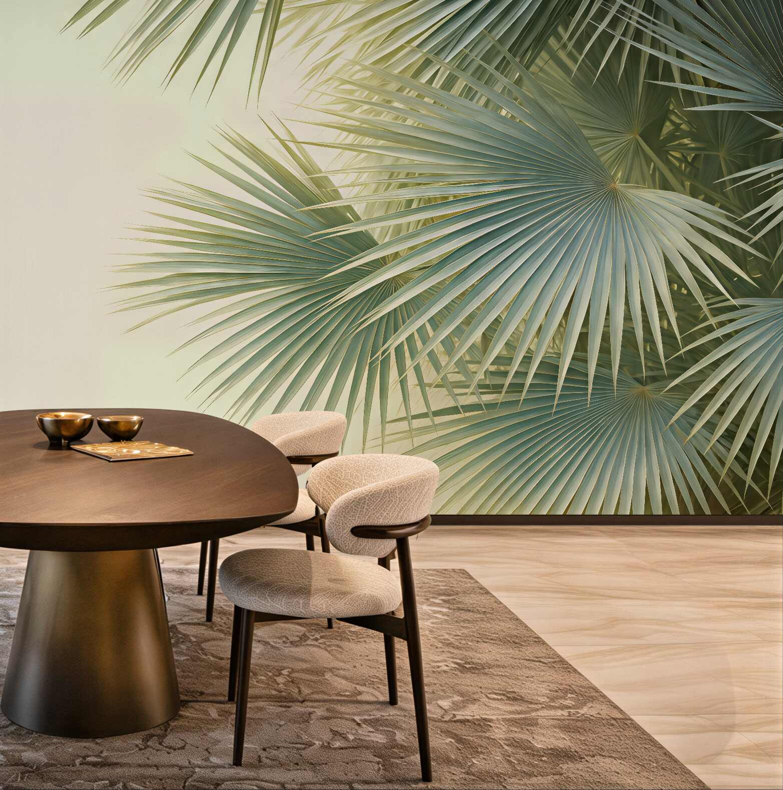 Fototapeta tropikalne wachlarze palm w zieleni