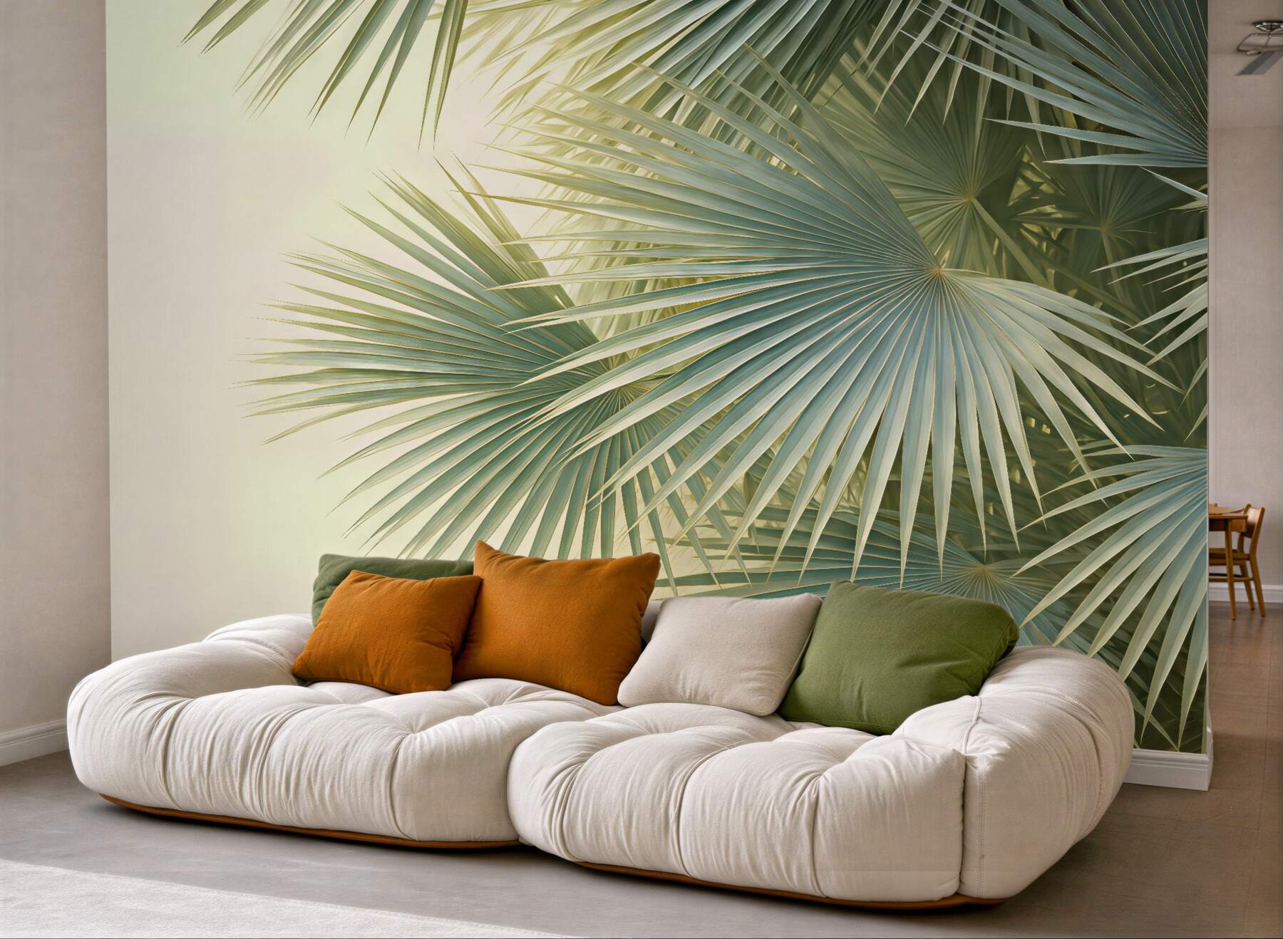 Fototapeta tropikalne wachlarze palm w zieleni