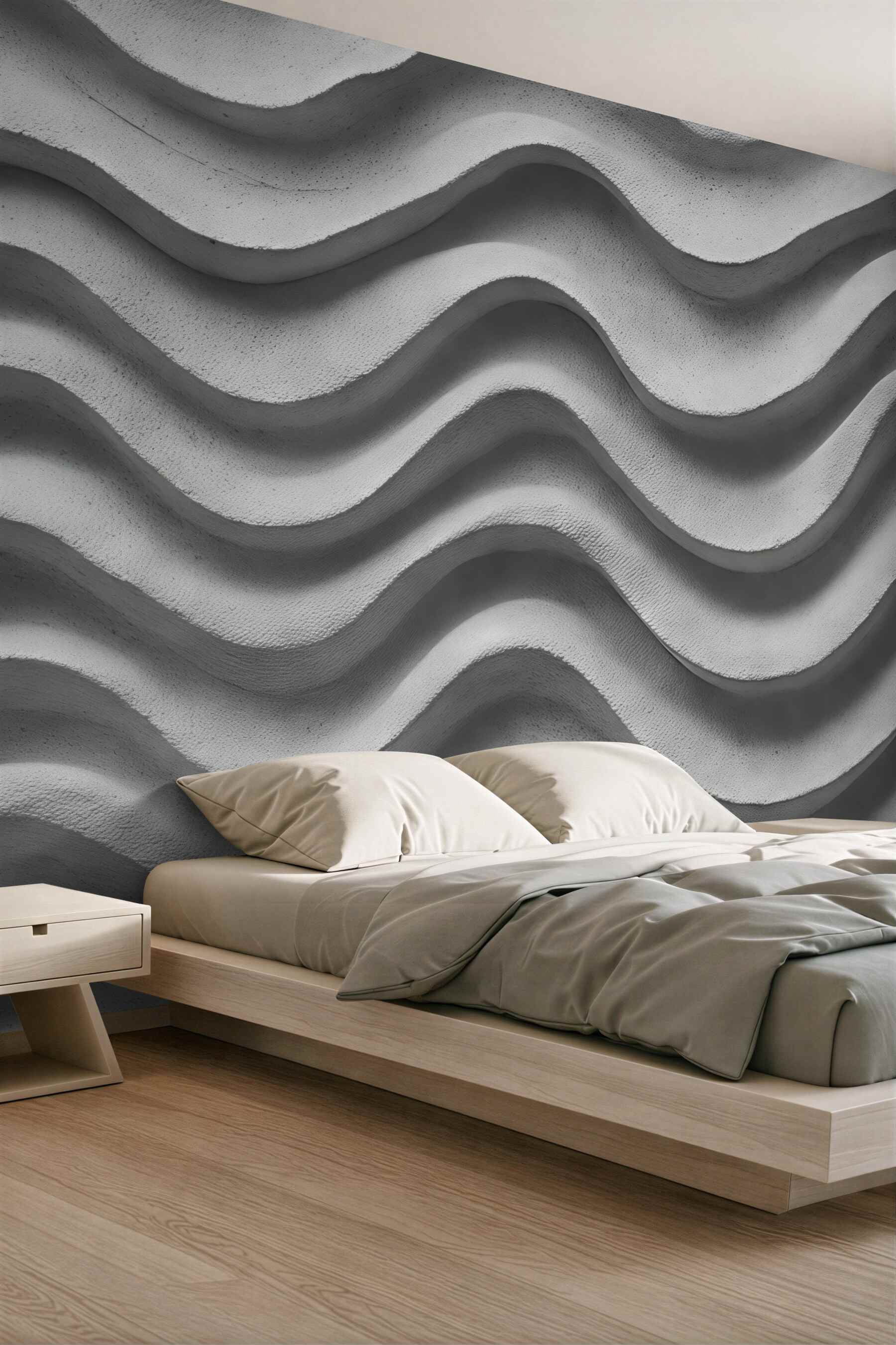 Fototapeta szare fale w nowoczesnym minimalizmie