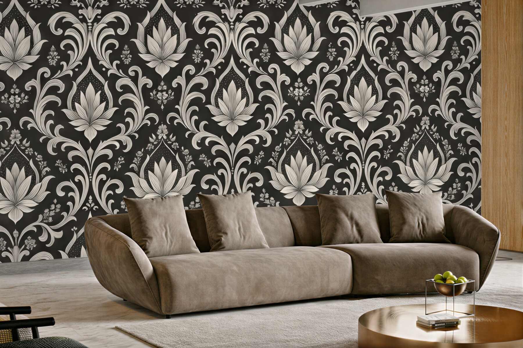 Fototapeta klasyczny ornament z kwiatem lotosu