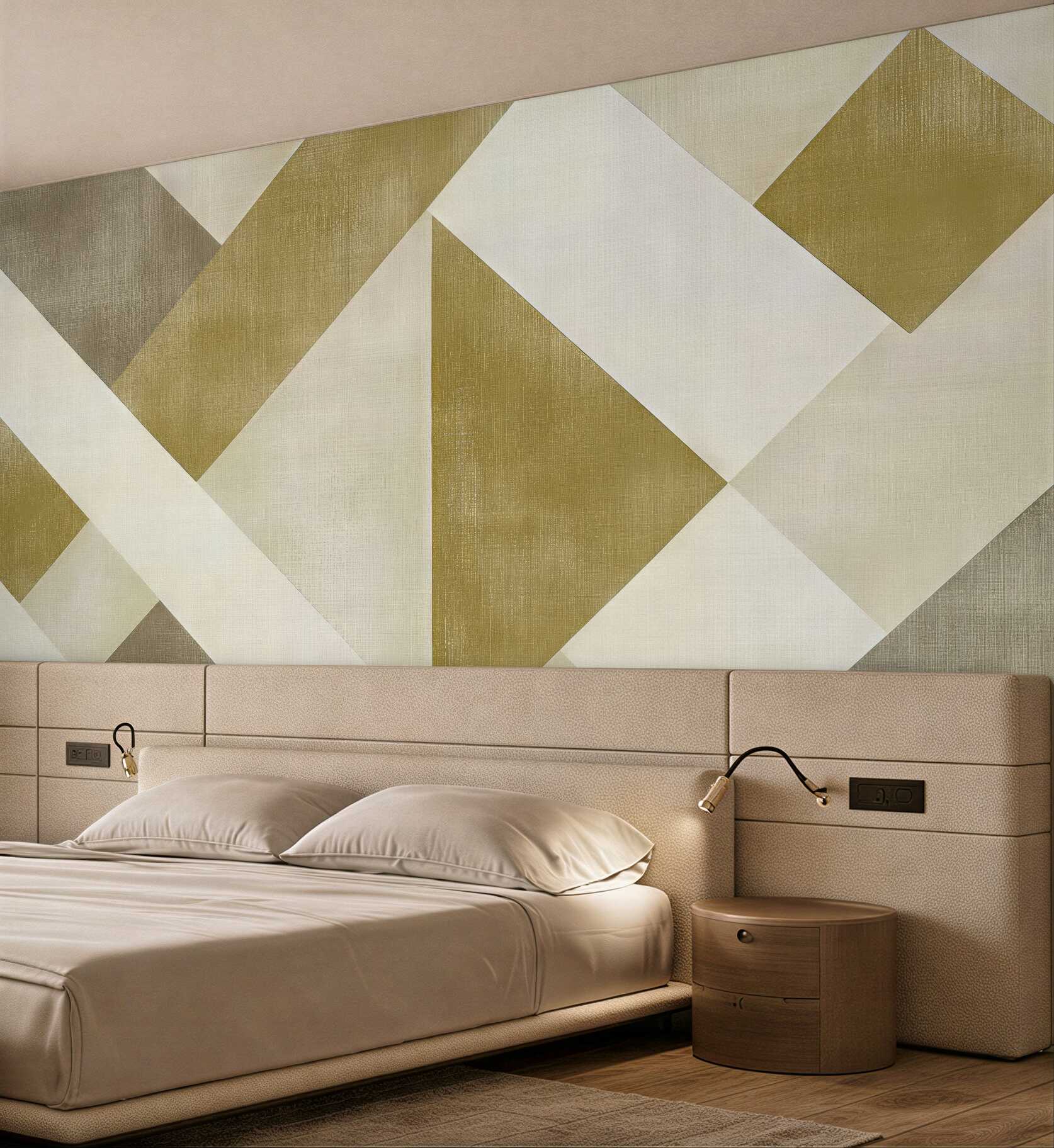 Fototapeta beżowa geometria eleganckiego spokoju