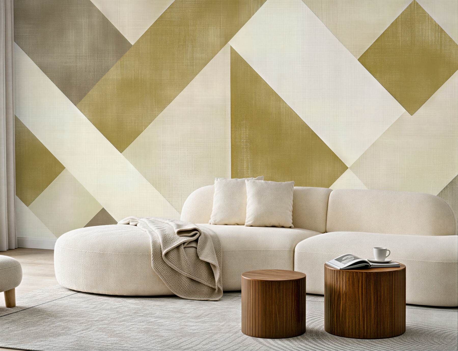Fototapeta beżowa geometria eleganckiego spokoju