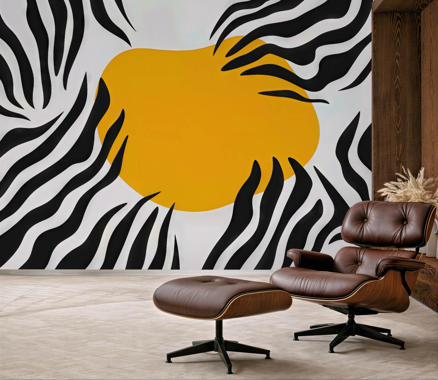 Fototapeta zebra i złote słońce