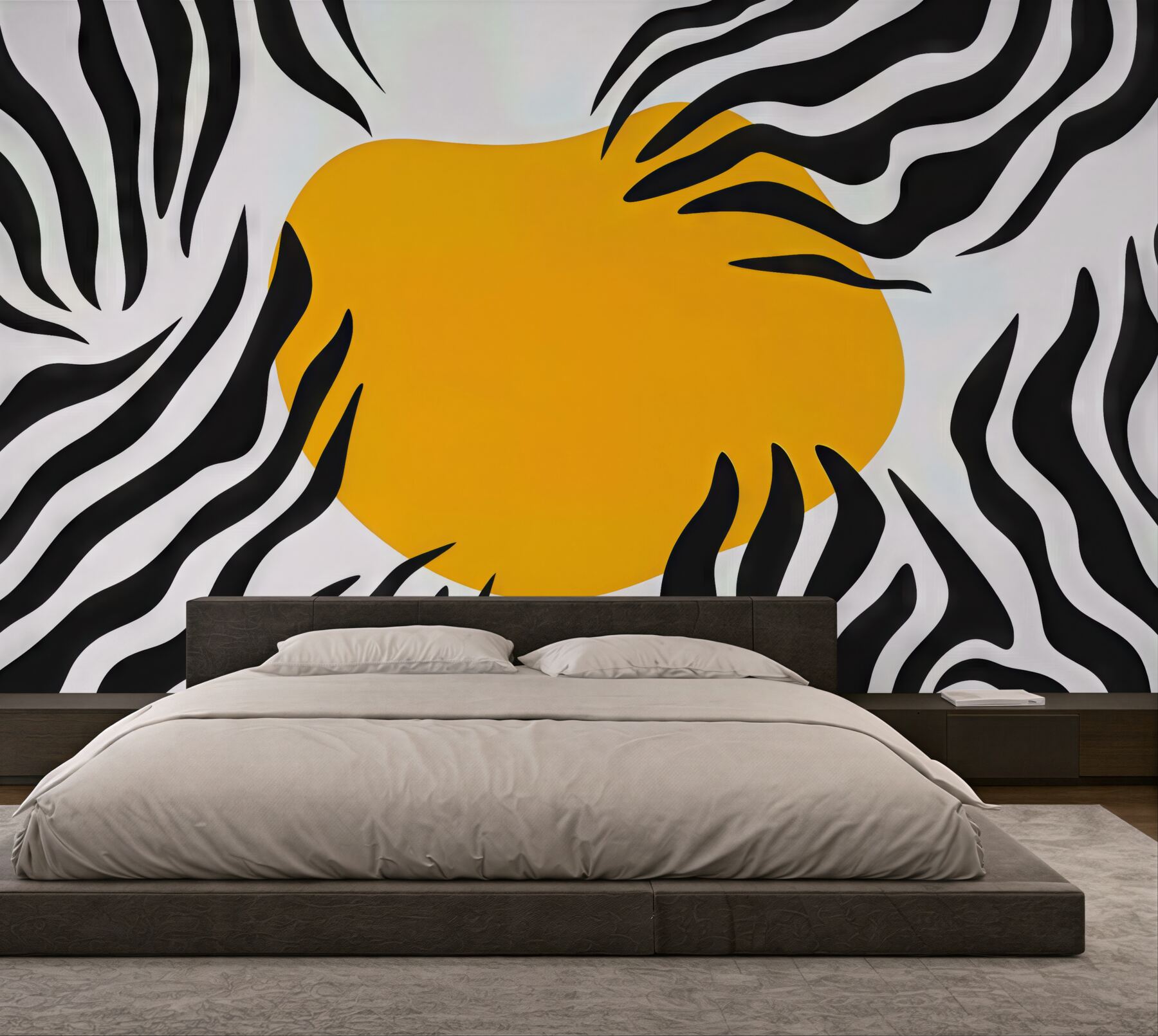 Fototapeta zebra i złote słońce