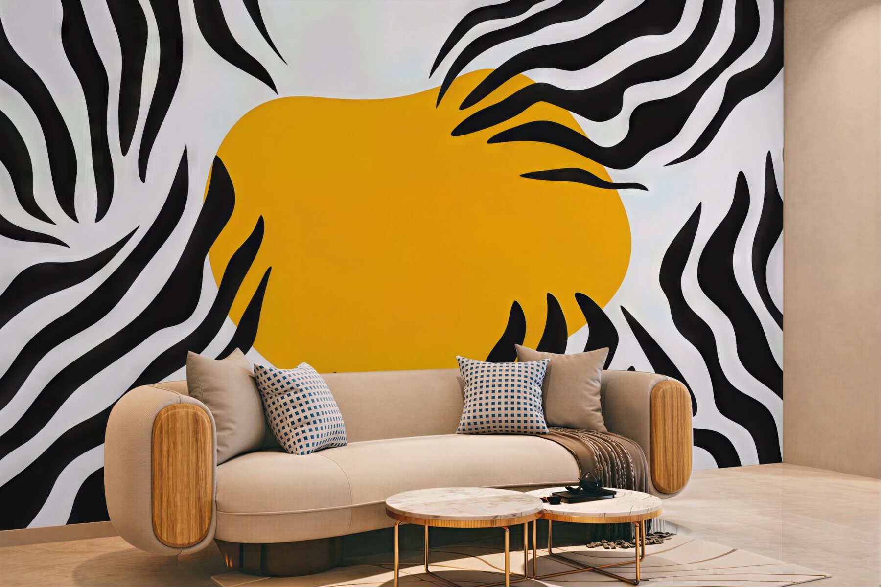 Fototapeta zebra i złote słońce