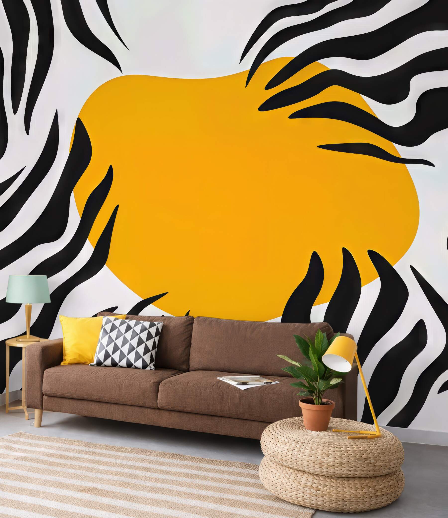 Fototapeta zebra i złote słońce