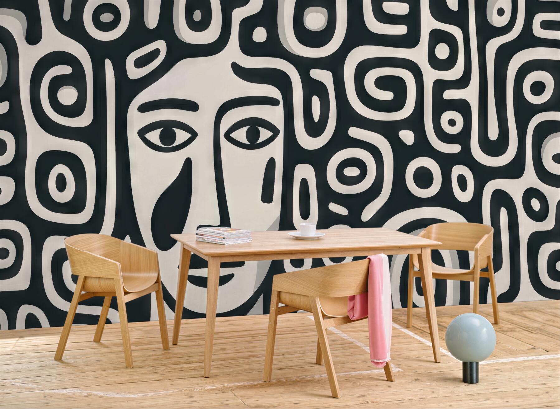 Fototapeta abstrakcyjna twarz w etnicznym labiryncie
