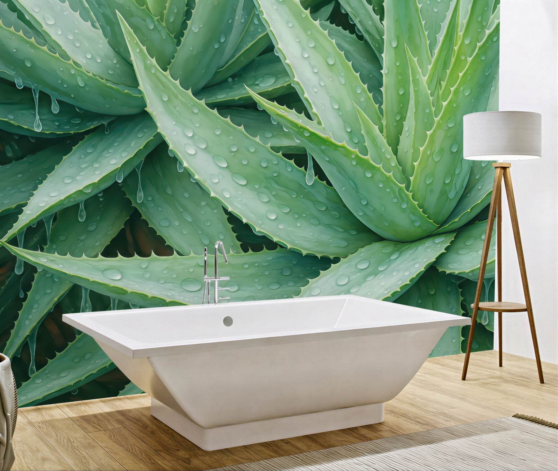 Fototapeta aloes z kroplami świeżości