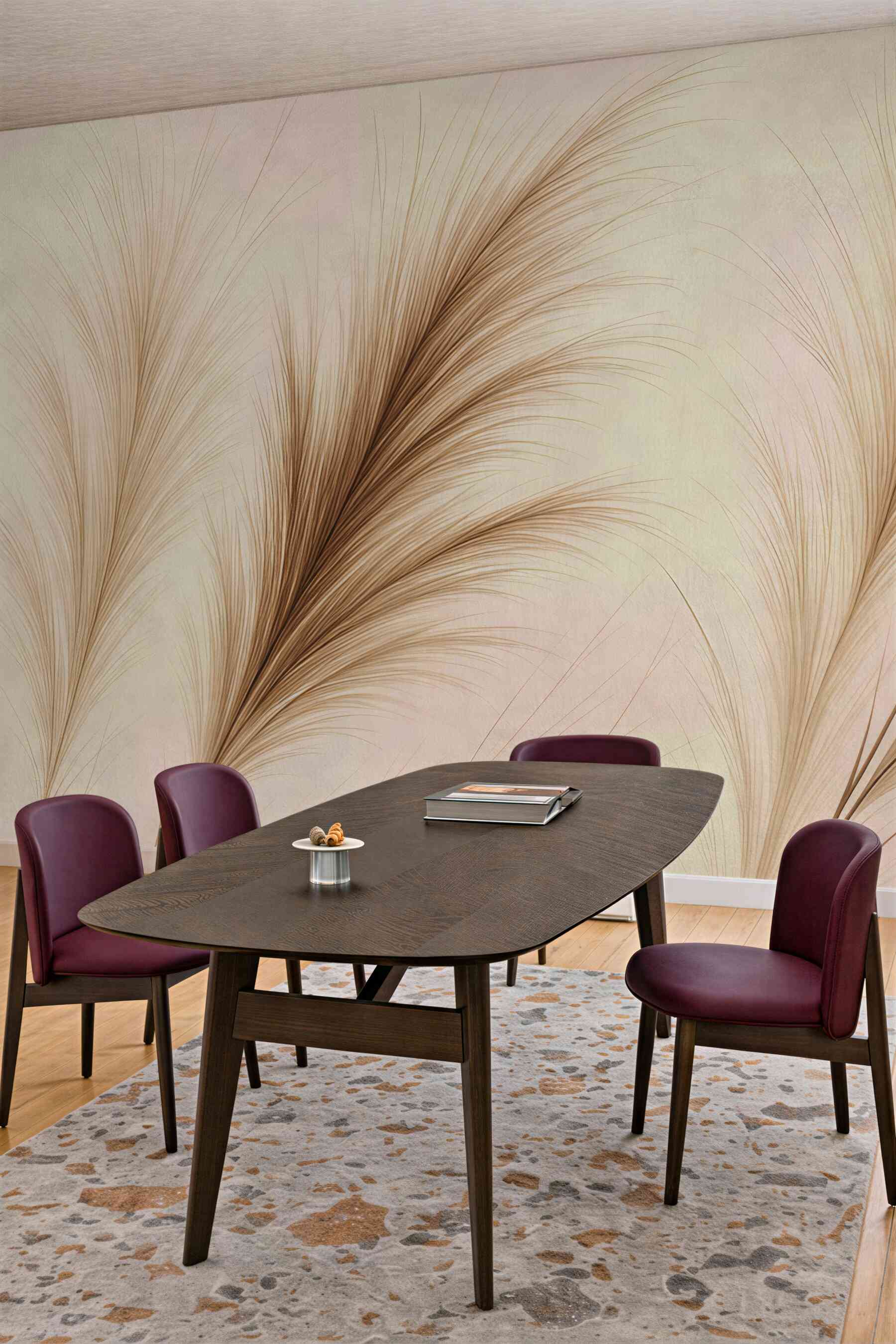 Fototapeta delikatne trawy w pudrowej harmonii