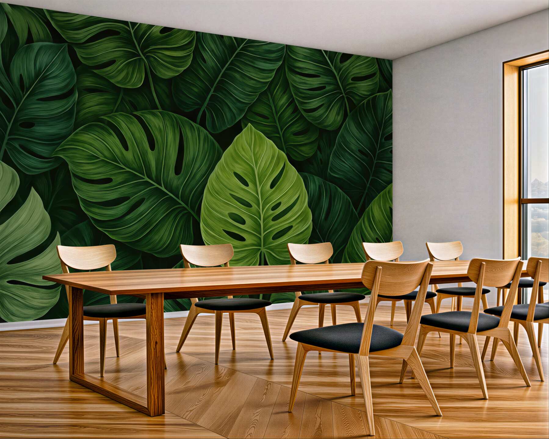 Fototapeta zielona monstera tropikalna głębia