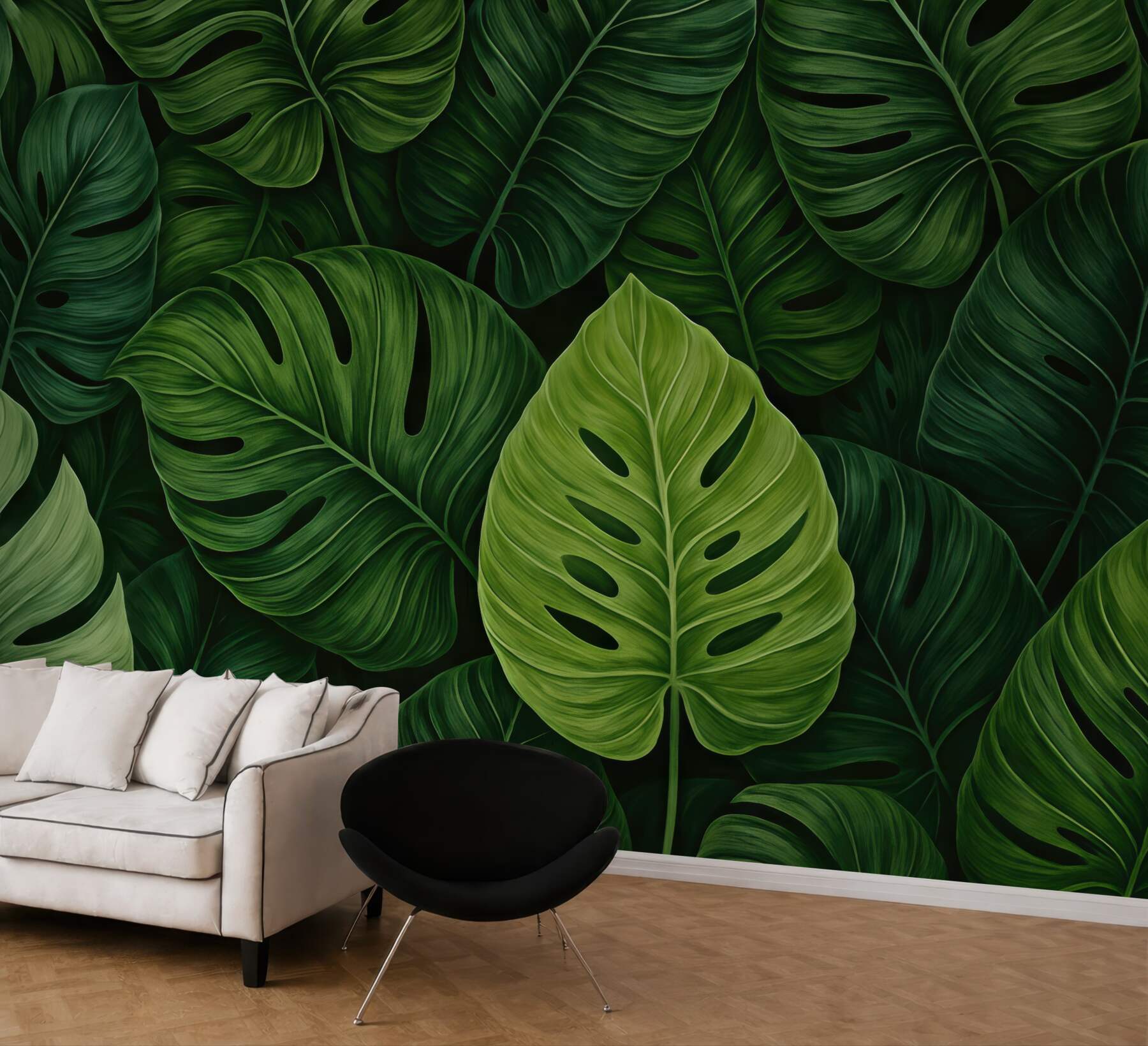 Fototapeta zielona monstera tropikalna głębia
