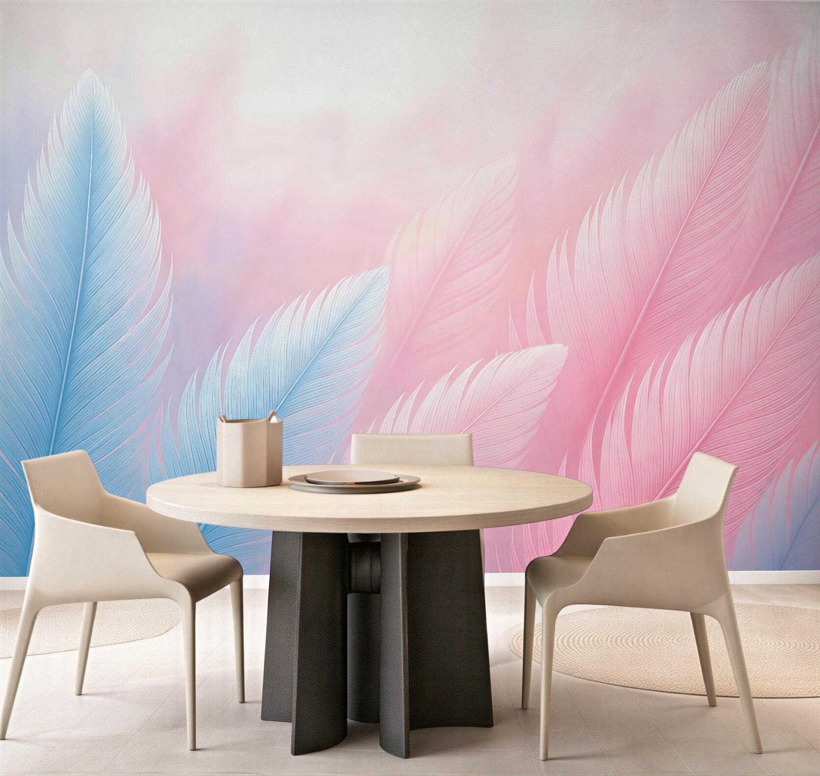 Fototapeta pastelowe pióra w lekkiej harmonii