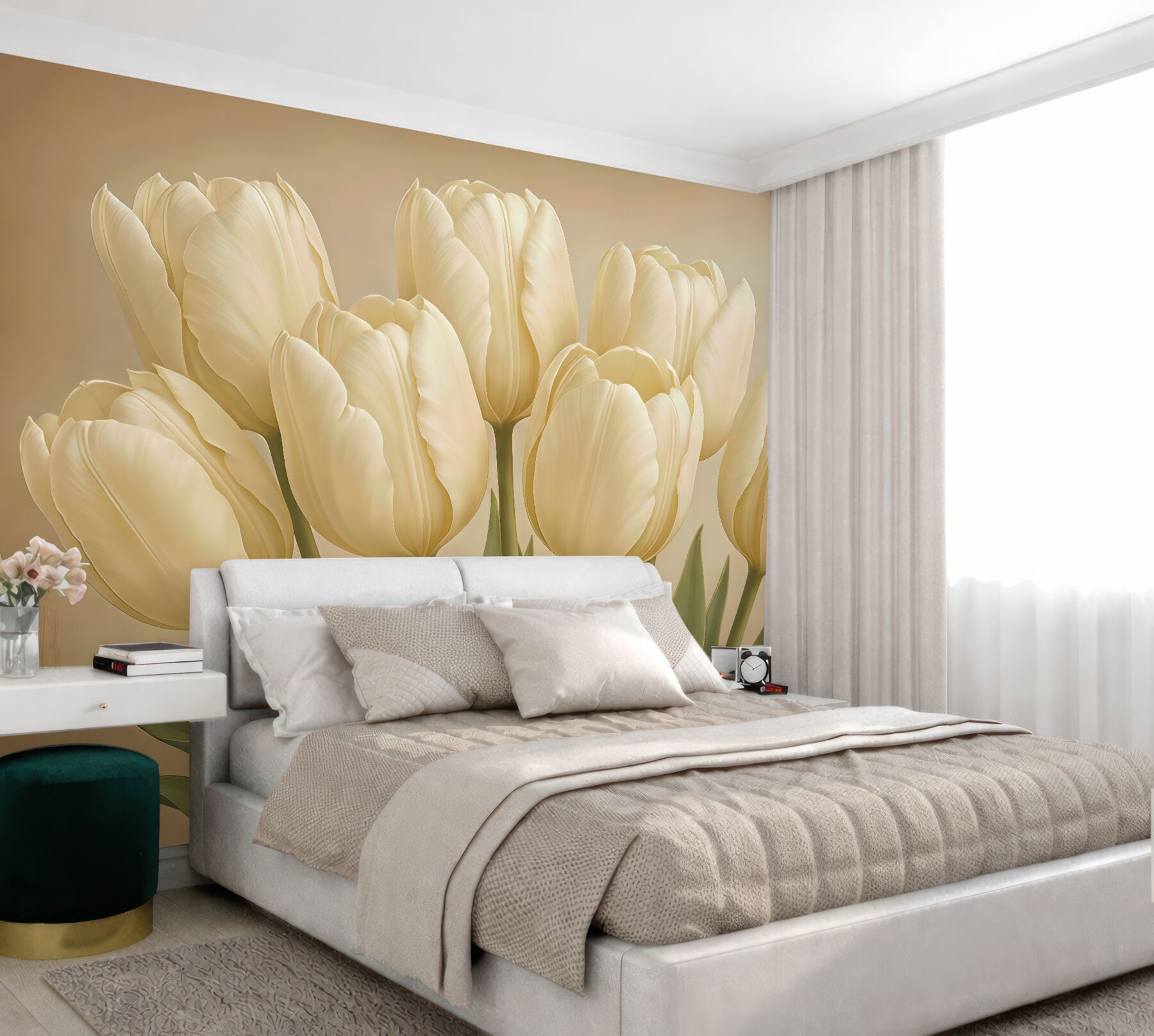 Fototapeta eleganckie waniliowe tulipany