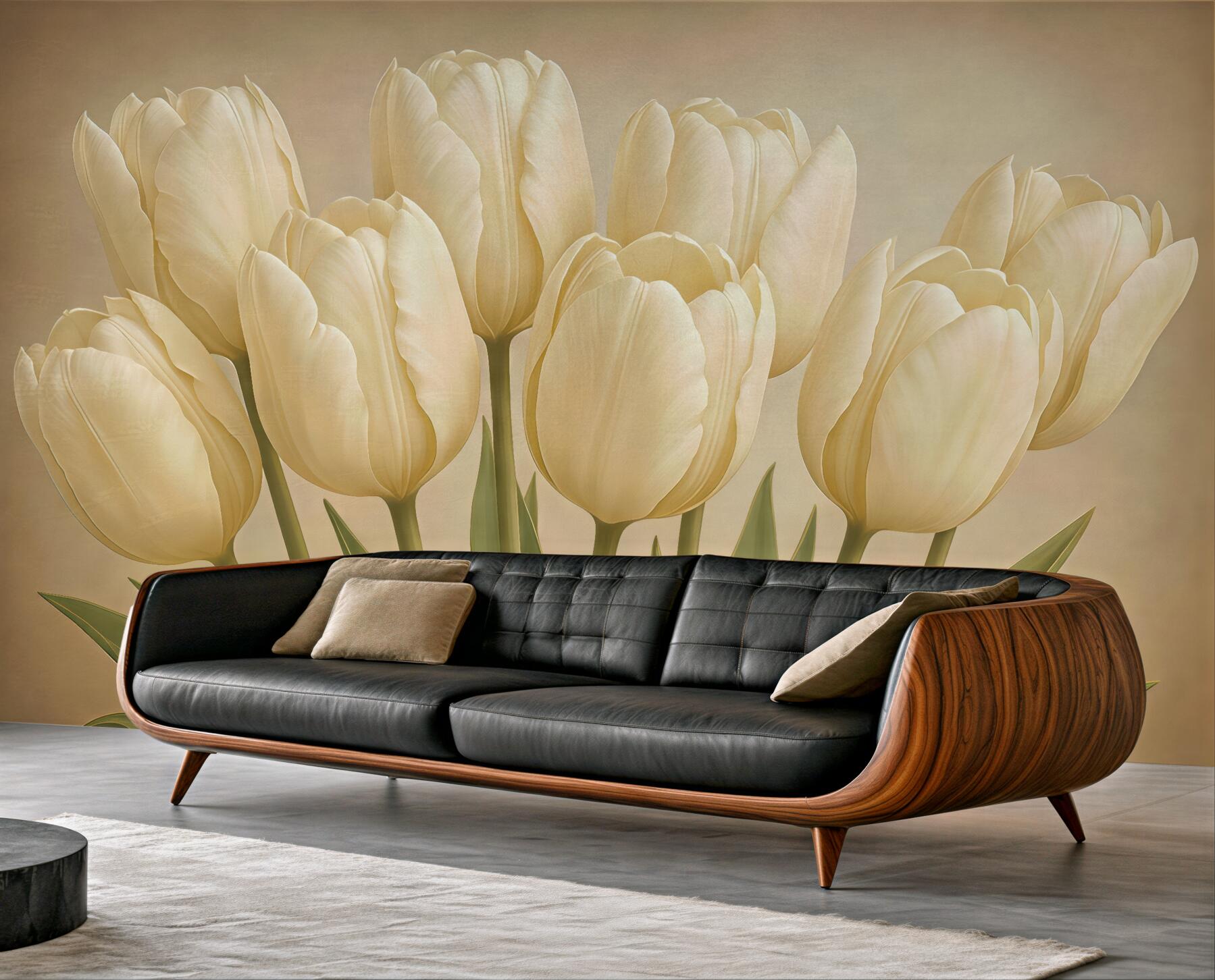 Fototapeta eleganckie waniliowe tulipany