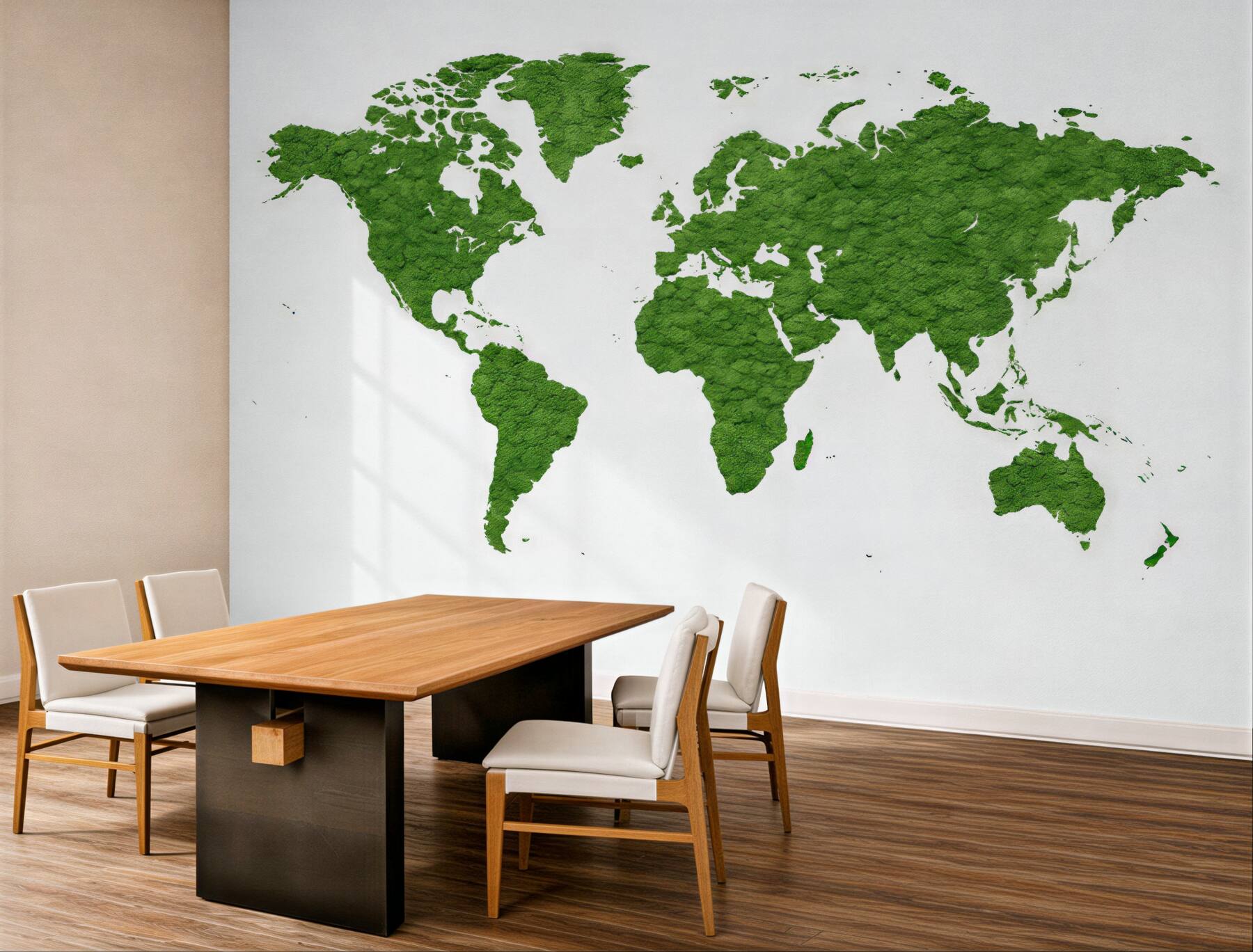 Fototapeta mapa świata z zielonego mchu