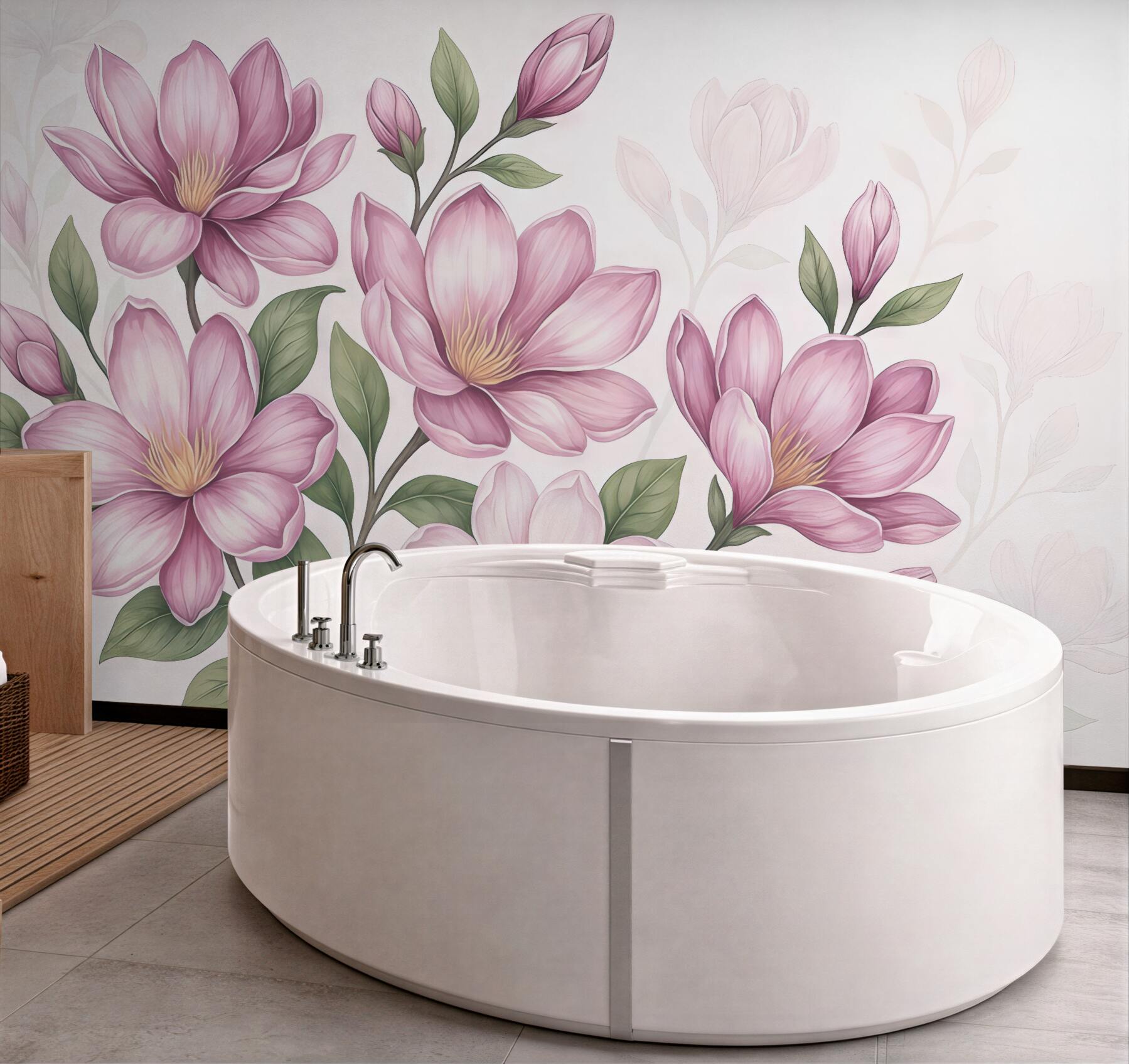 Fototapeta różowe magnolie w subtelnej elegancji