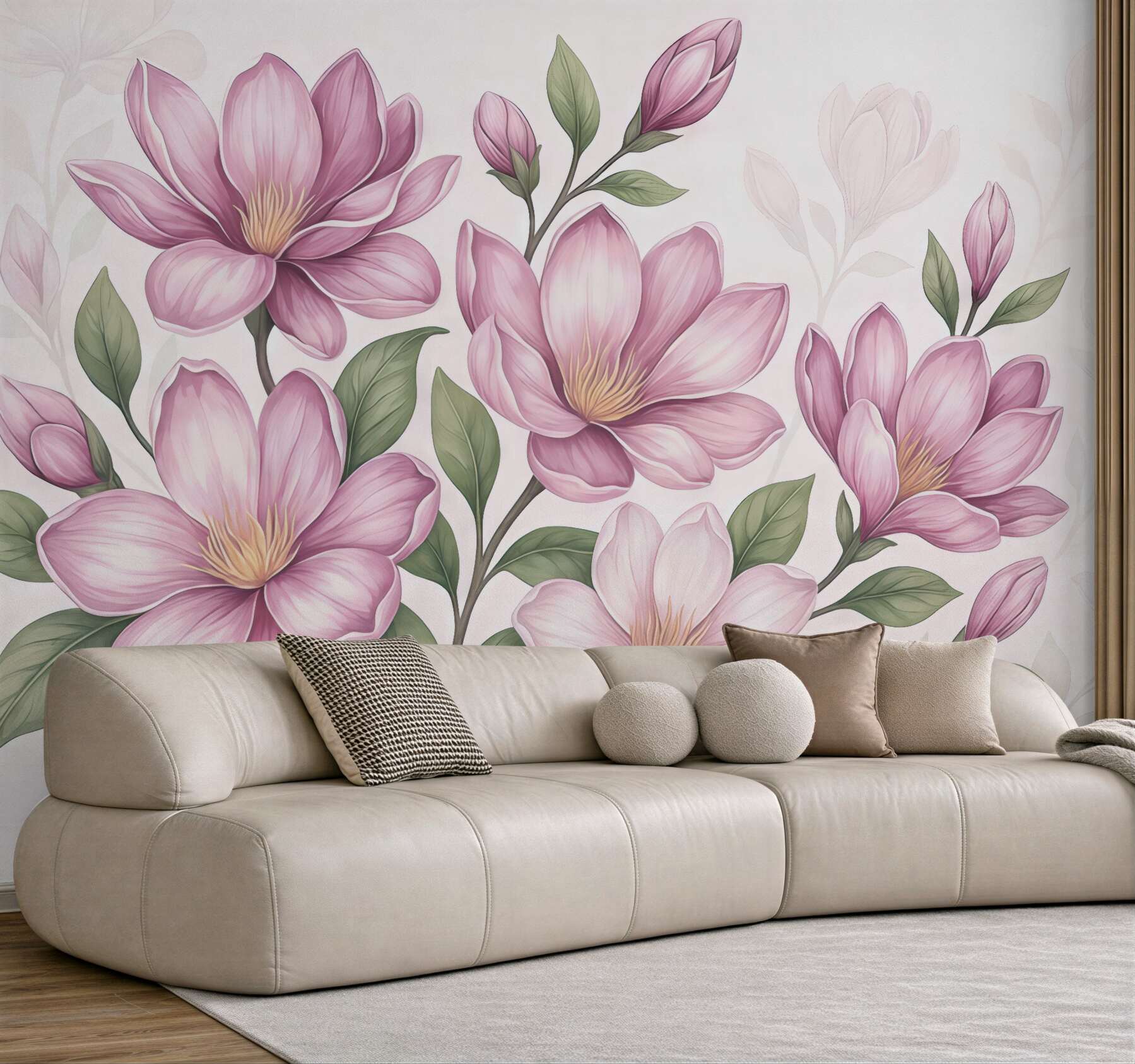 Fototapeta różowe magnolie w subtelnej elegancji