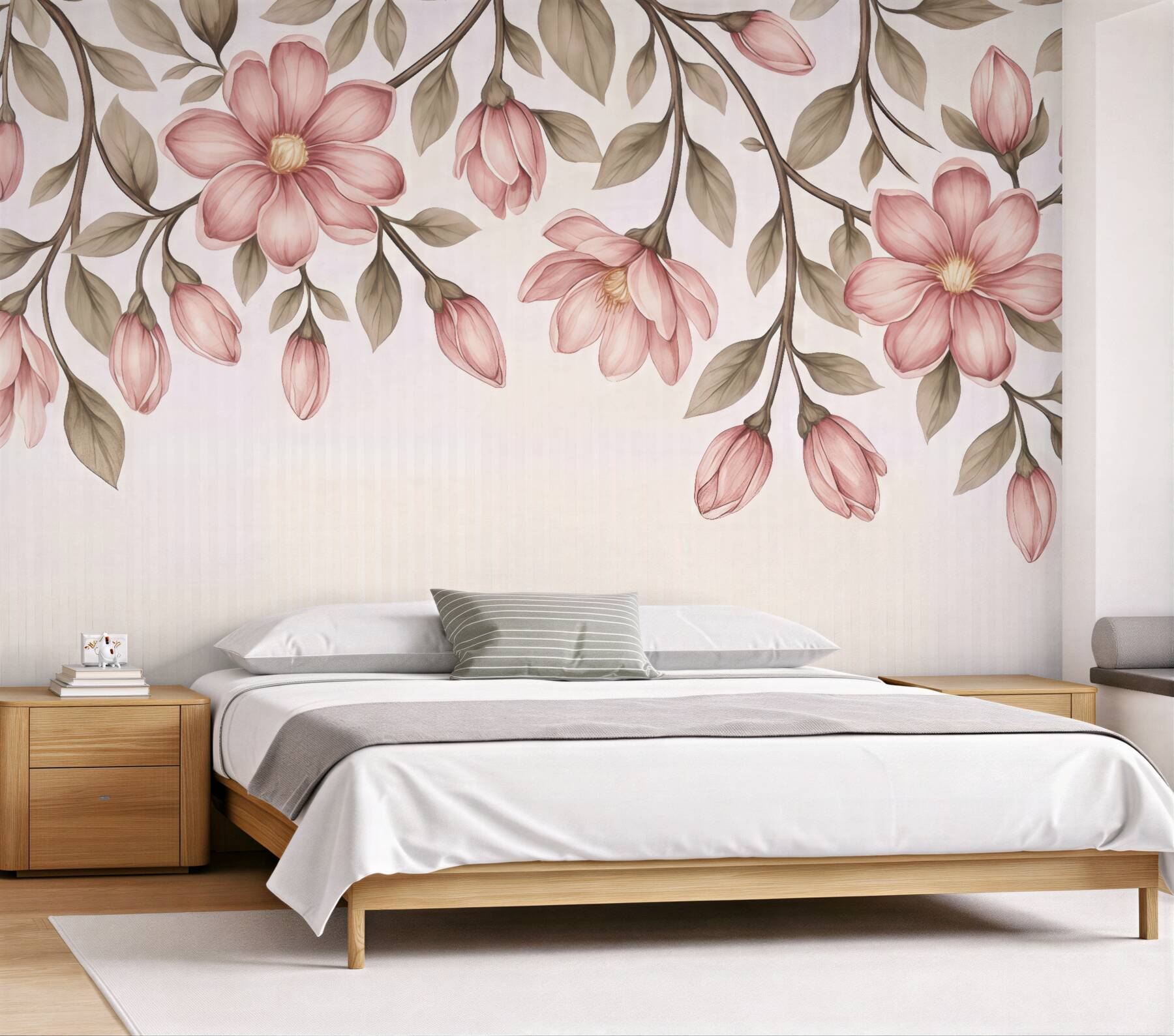 Fototapeta zwisające magnolie w pastelowym wdzięku