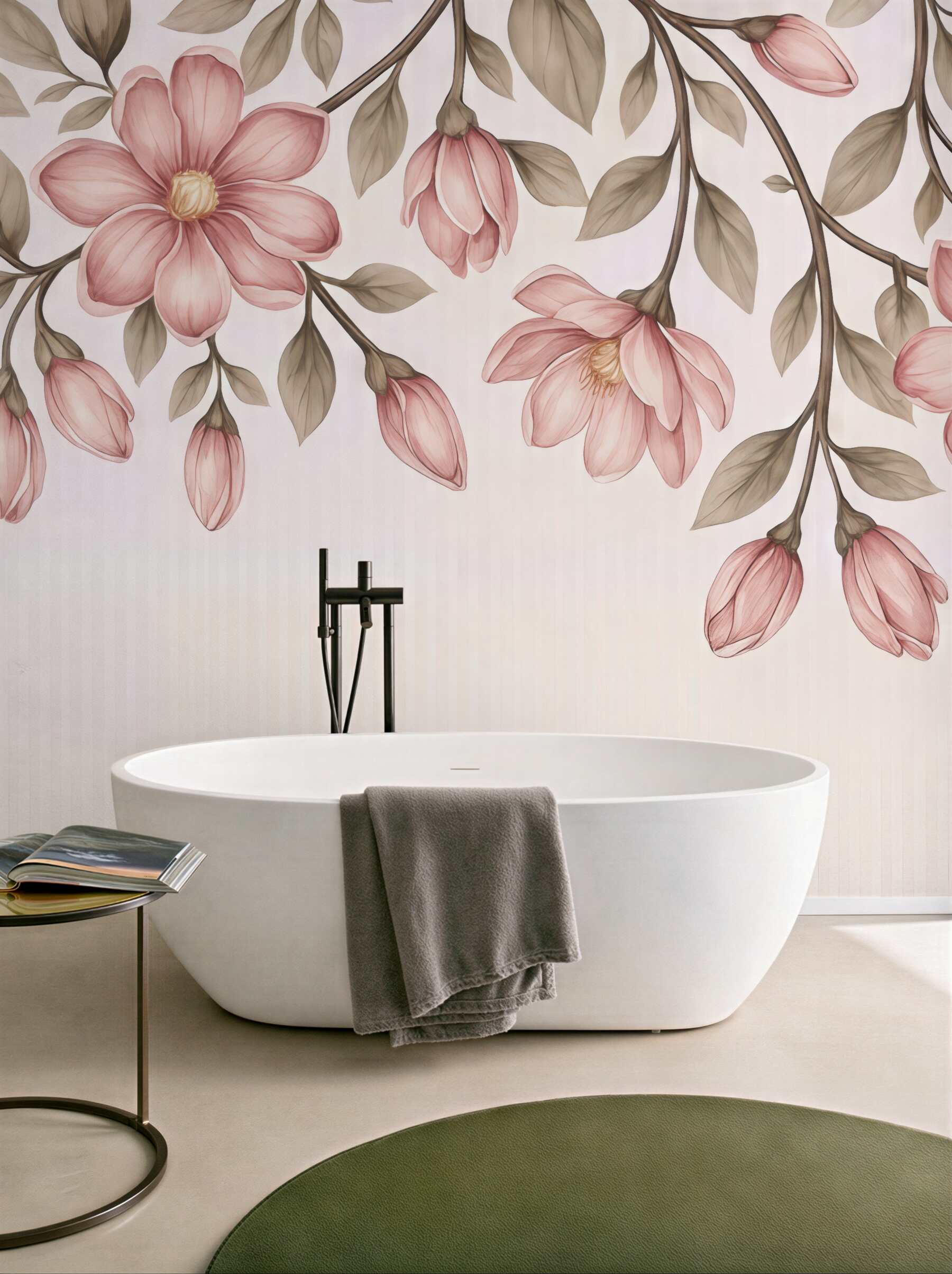 Fototapeta zwisające magnolie w pastelowym wdzięku
